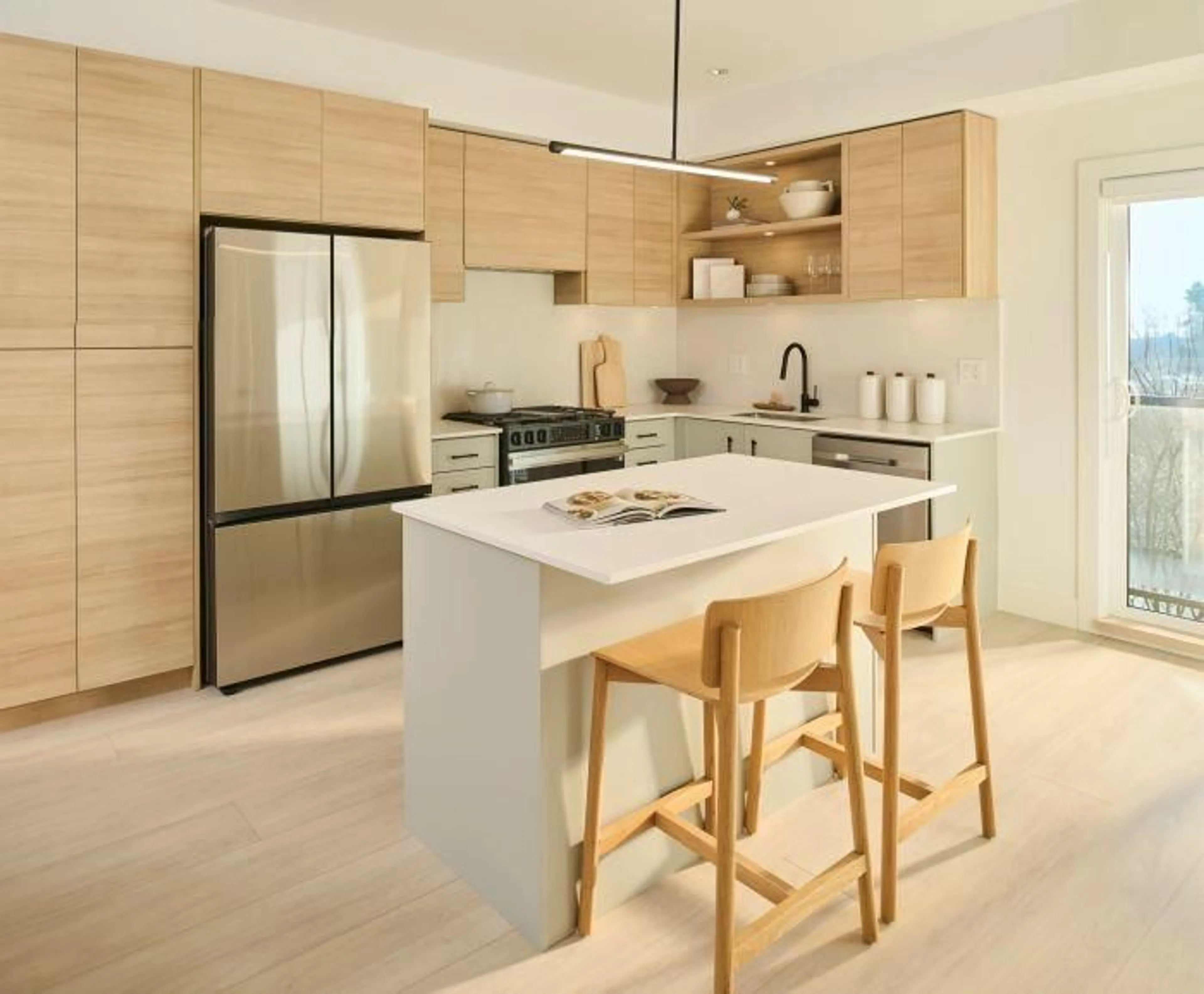 Contemporary kitchen, wood/laminate floor for 43 - 20335 70A AVENUE, Langley British Columbia V2Y1S8