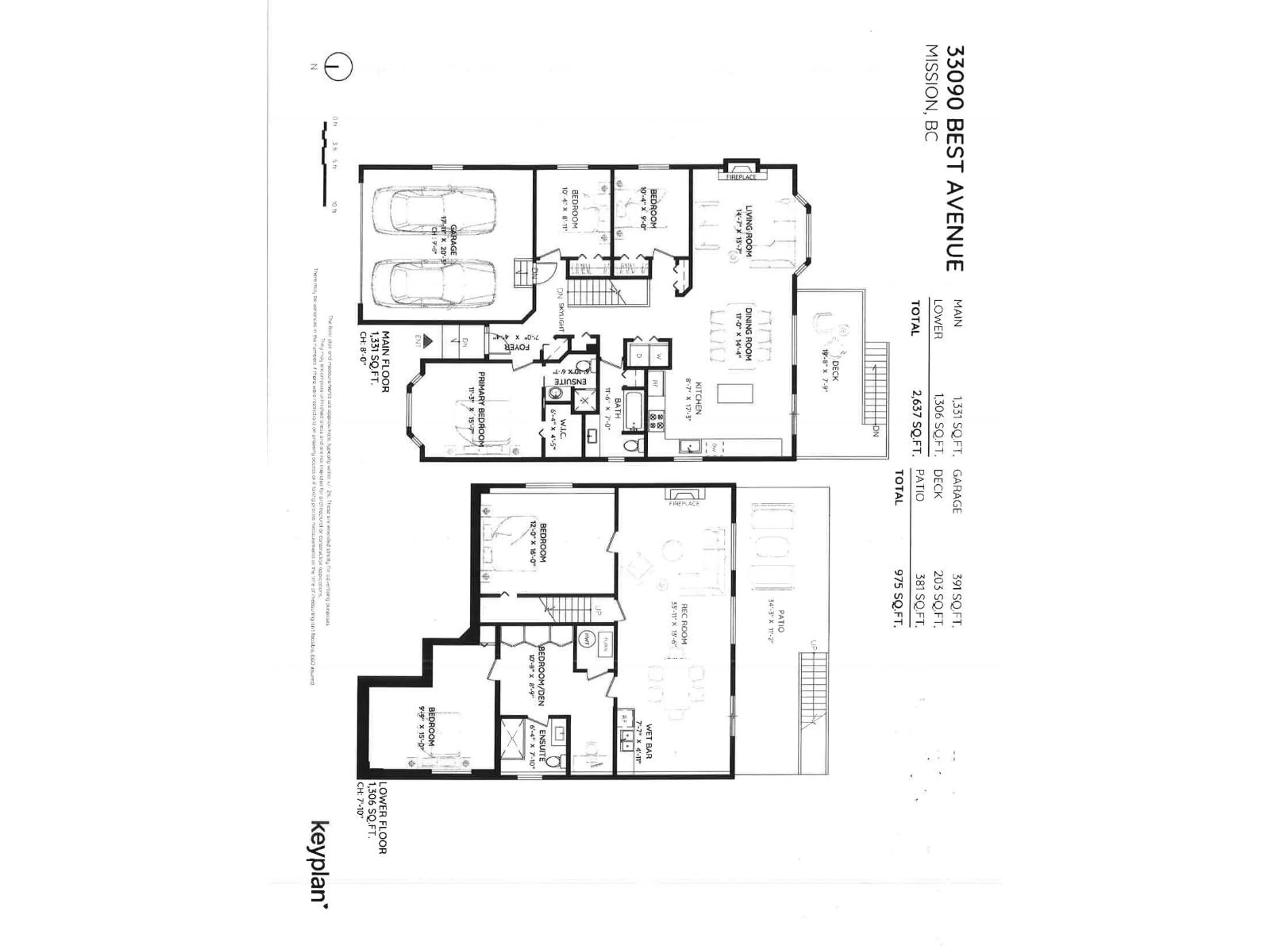 Floor plan for 33090 BEST AVENUE, Mission British Columbia V2V2T1