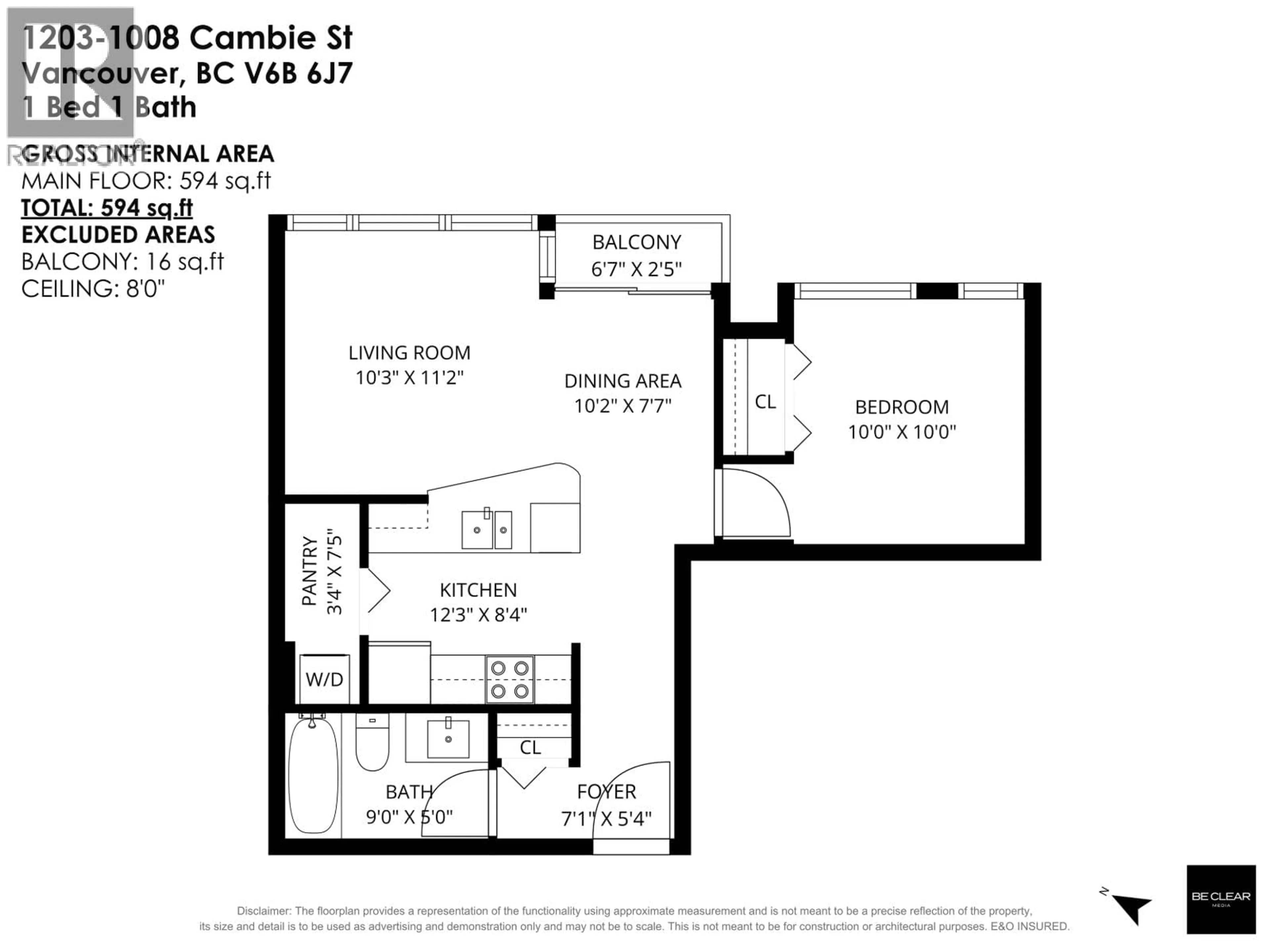 Floor plan for 1203 - 1008 CAMBIE STREET, Vancouver British Columbia V6B6J7
