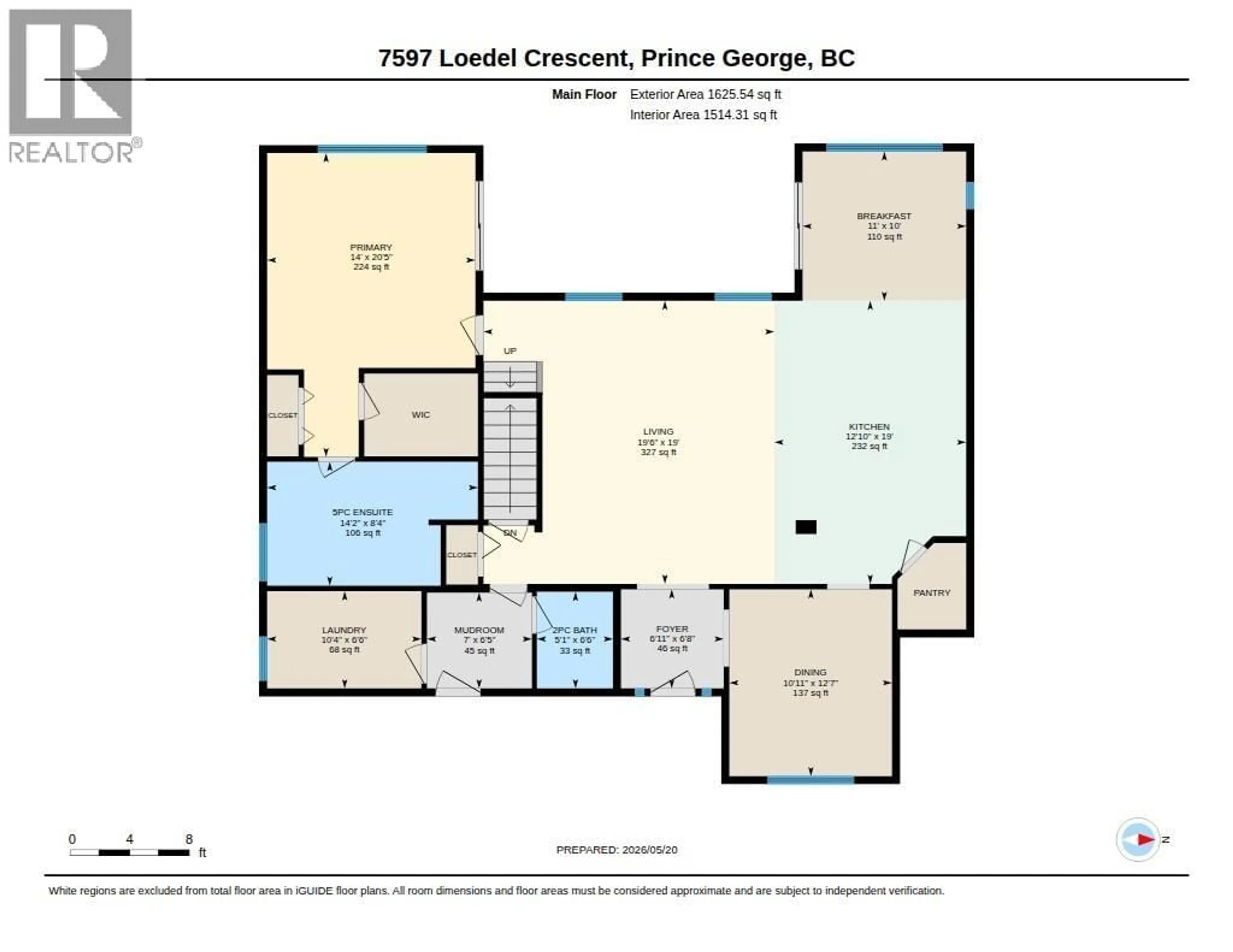 Floor plan for 7597 LOEDEL CRESCENT, Prince George British Columbia V2N0A5