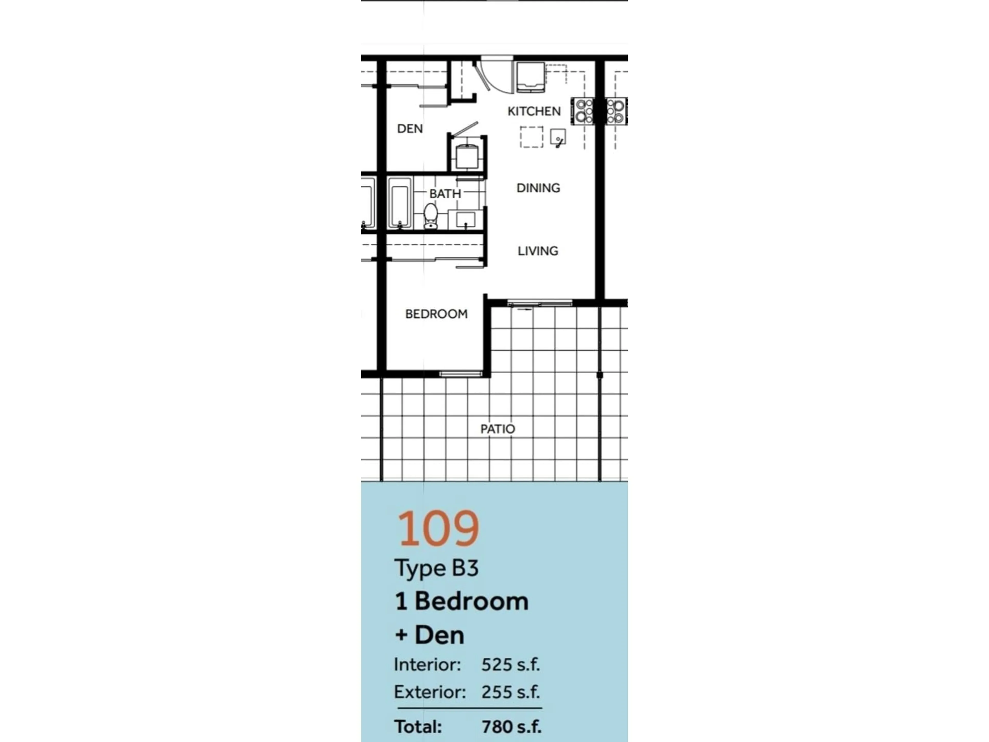Floor plan for B109 - 20117 84 AVENUE, Langley British Columbia V2Y2B8