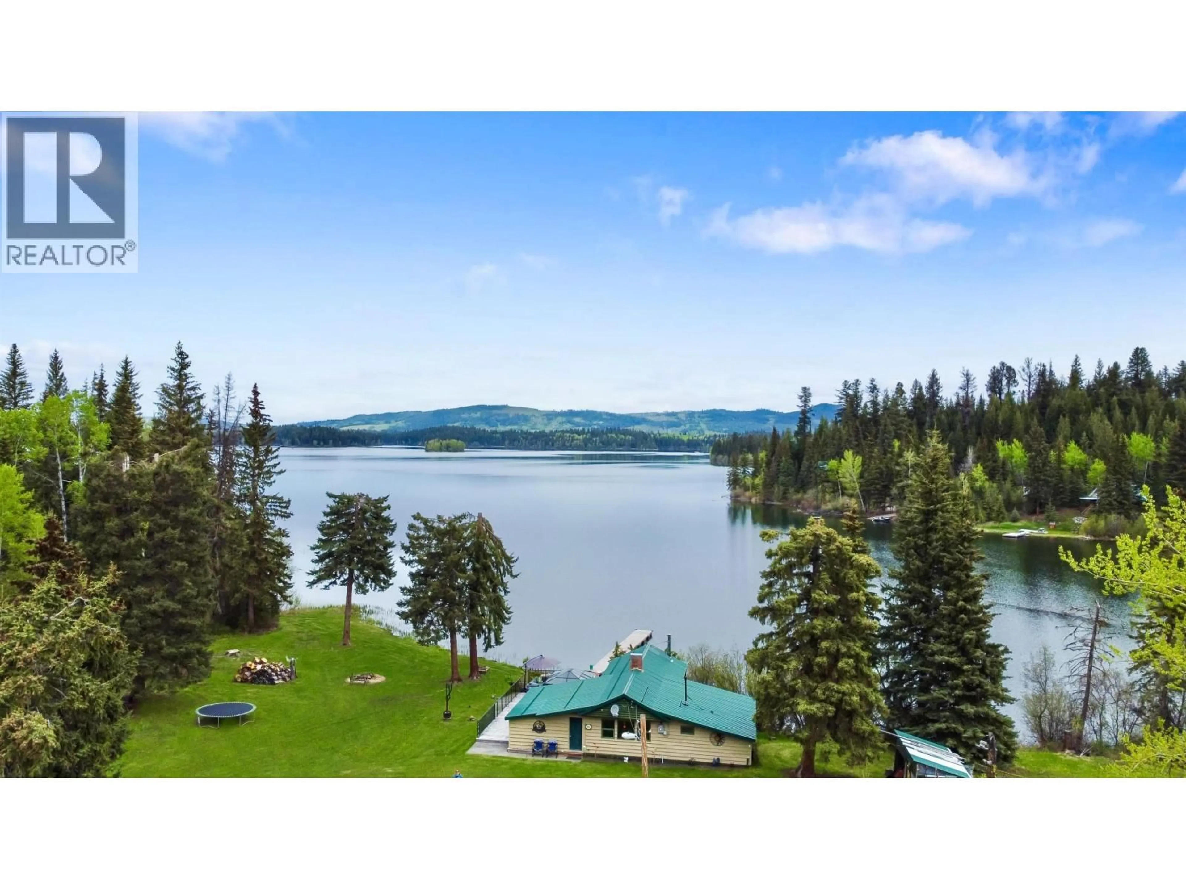 A pic from outside/outdoor area/front of a property/back of a property/a pic from drone, water/lake/river/ocean view for 8147 LITTLE FORT 24 HIGHWAY, Bridge Lake British Columbia V0K1X2