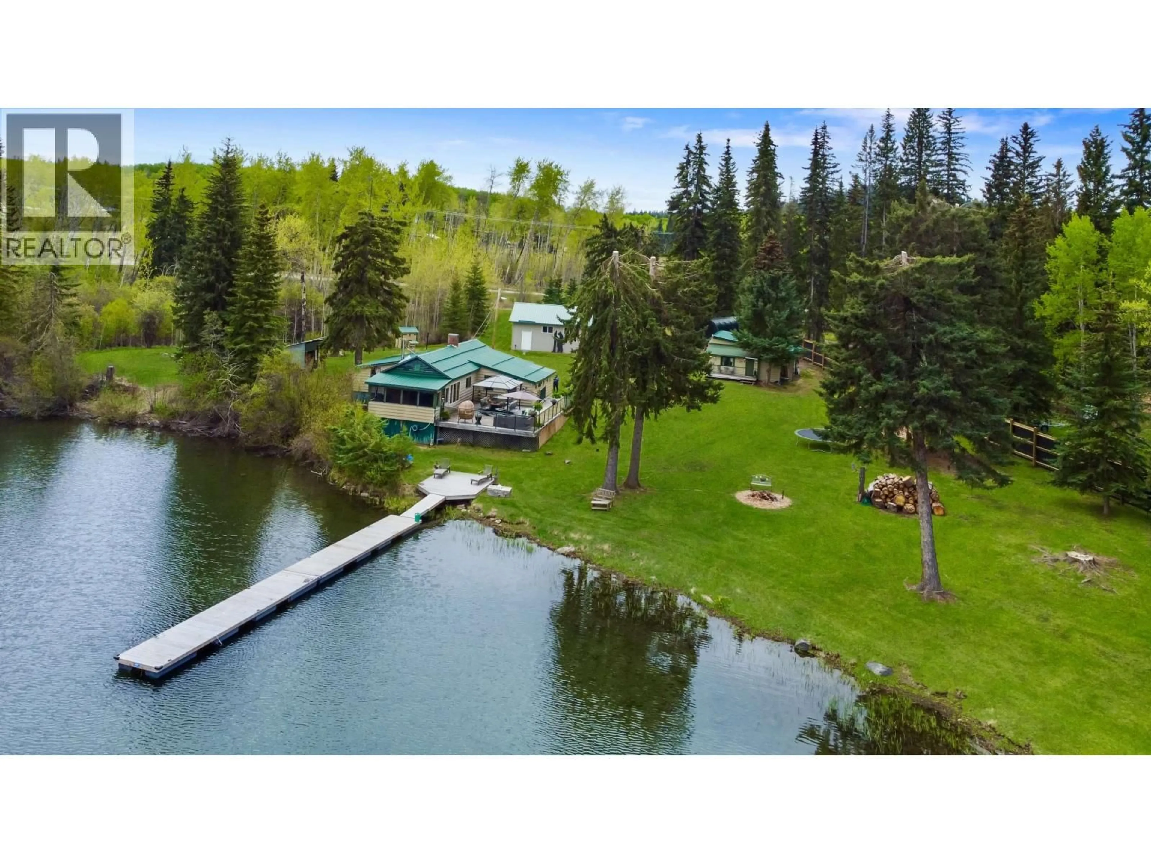 A pic from outside/outdoor area/front of a property/back of a property/a pic from drone, water/lake/river/ocean view for 8147 LITTLE FORT 24 HIGHWAY, Bridge Lake British Columbia V0K1X2