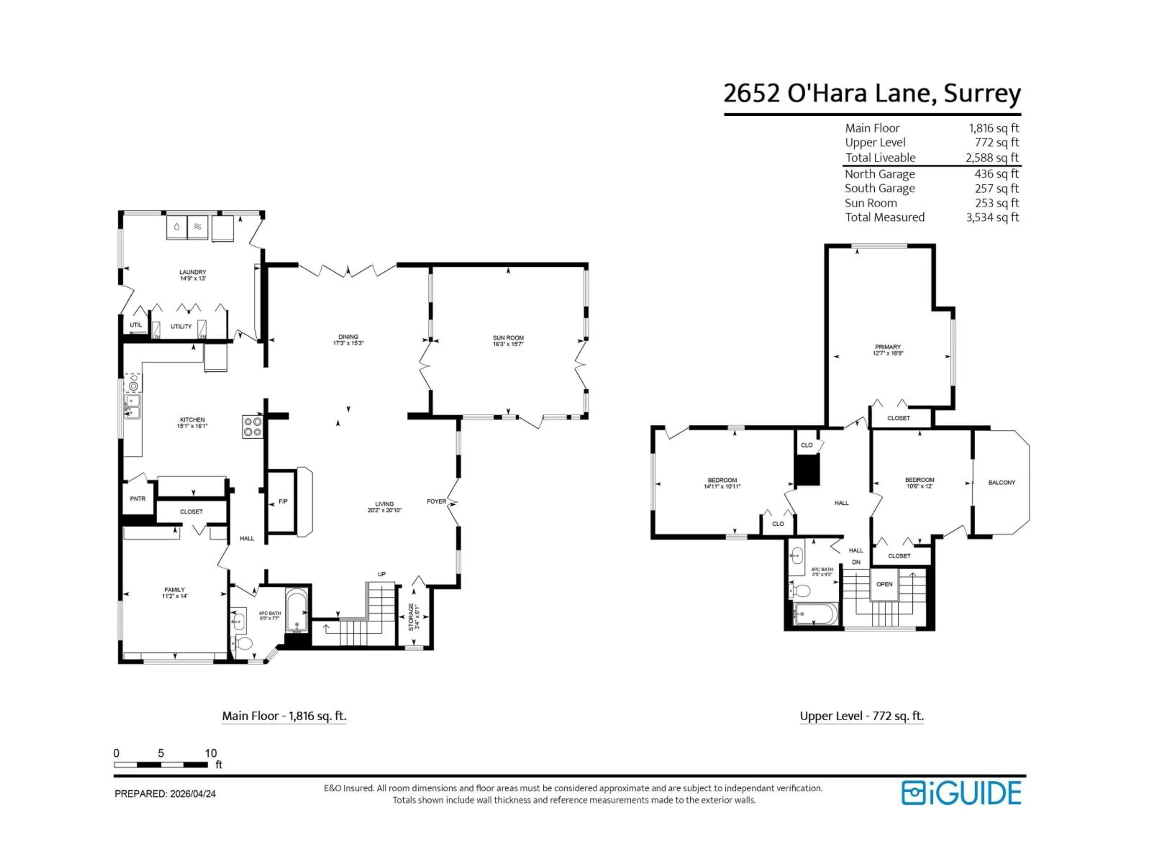 Floor plan for 2652 O'HARA LANE, Surrey British Columbia V4A3E3