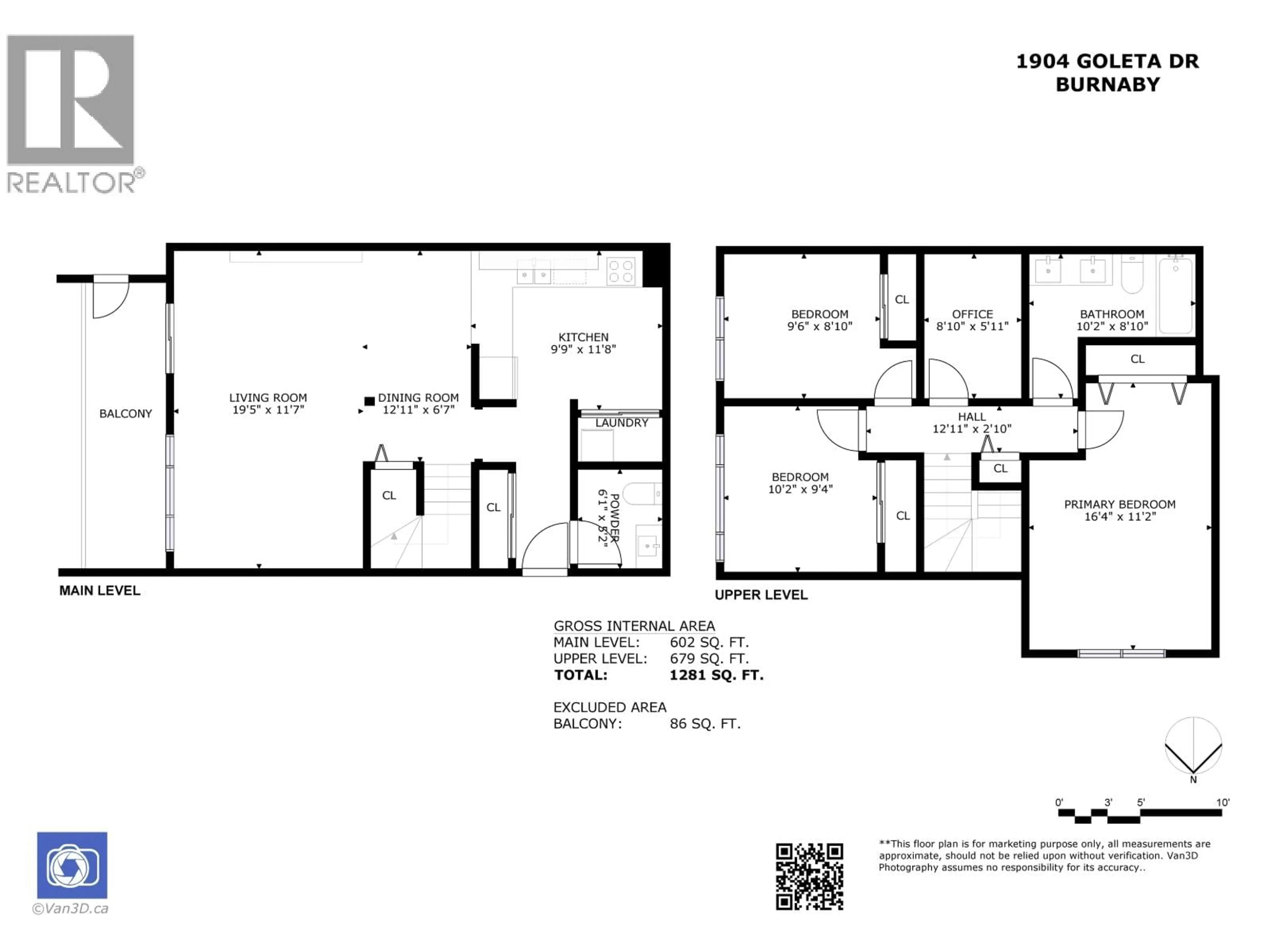 Floor plan for 1904 GOLETA DRIVE, Burnaby British Columbia V5A1P6