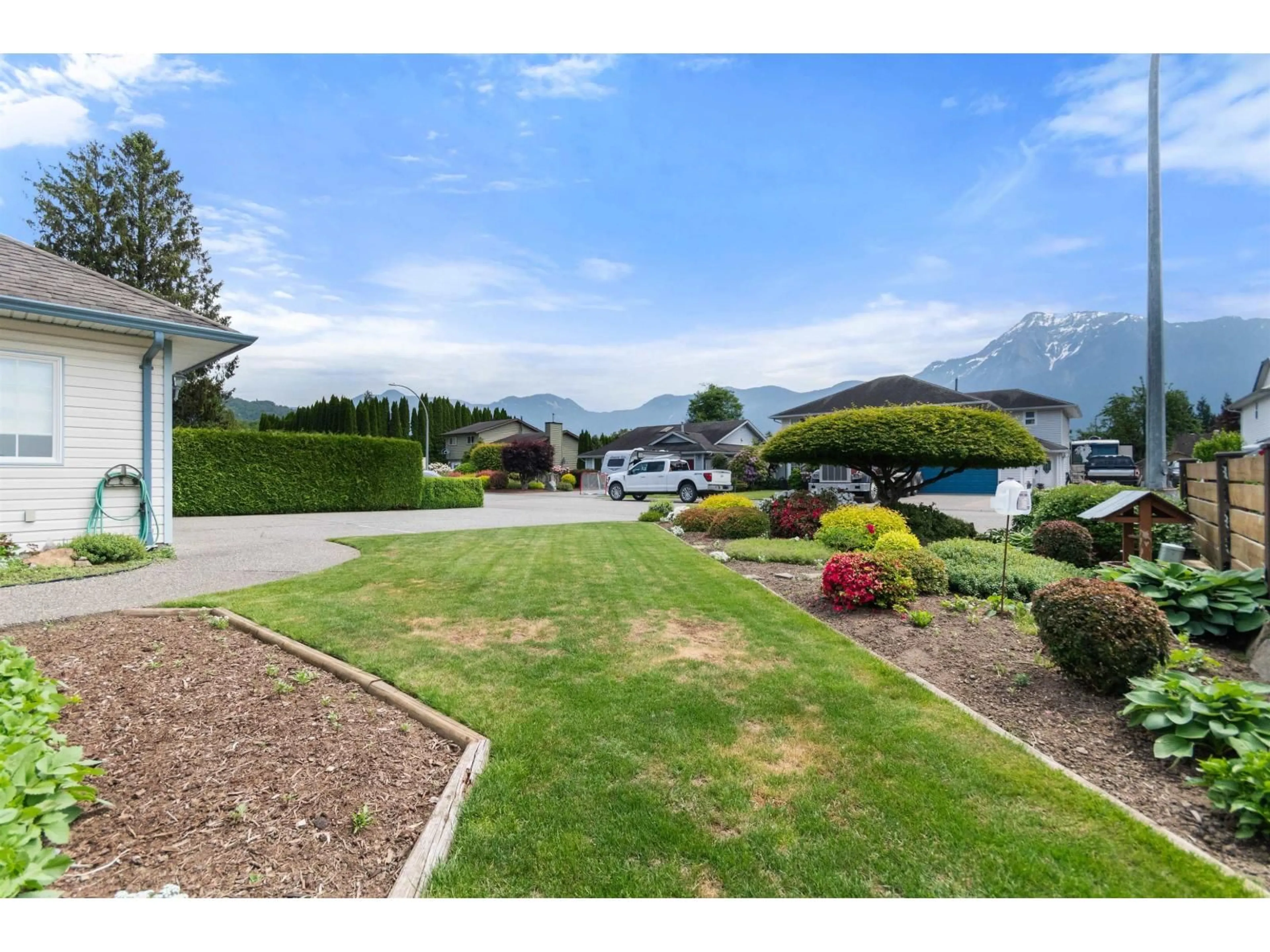 A pic from outside/outdoor area/front of a property/back of a property/a pic from drone, mountain view for 1711 BEAMAN DRIVE, Agassiz British Columbia V0M1A3