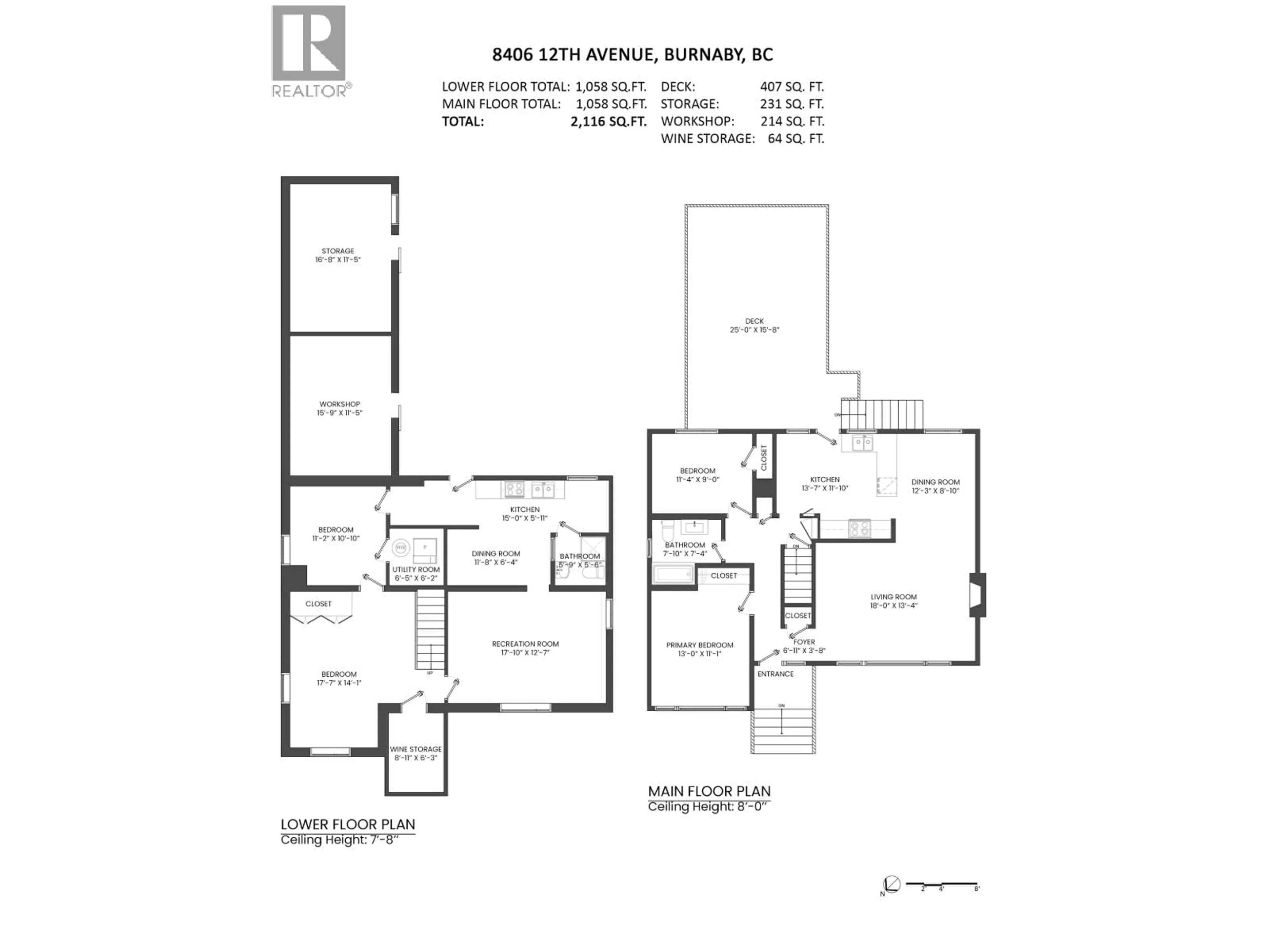Floor plan for 8406 12TH AVENUE, Burnaby British Columbia V3N2L6