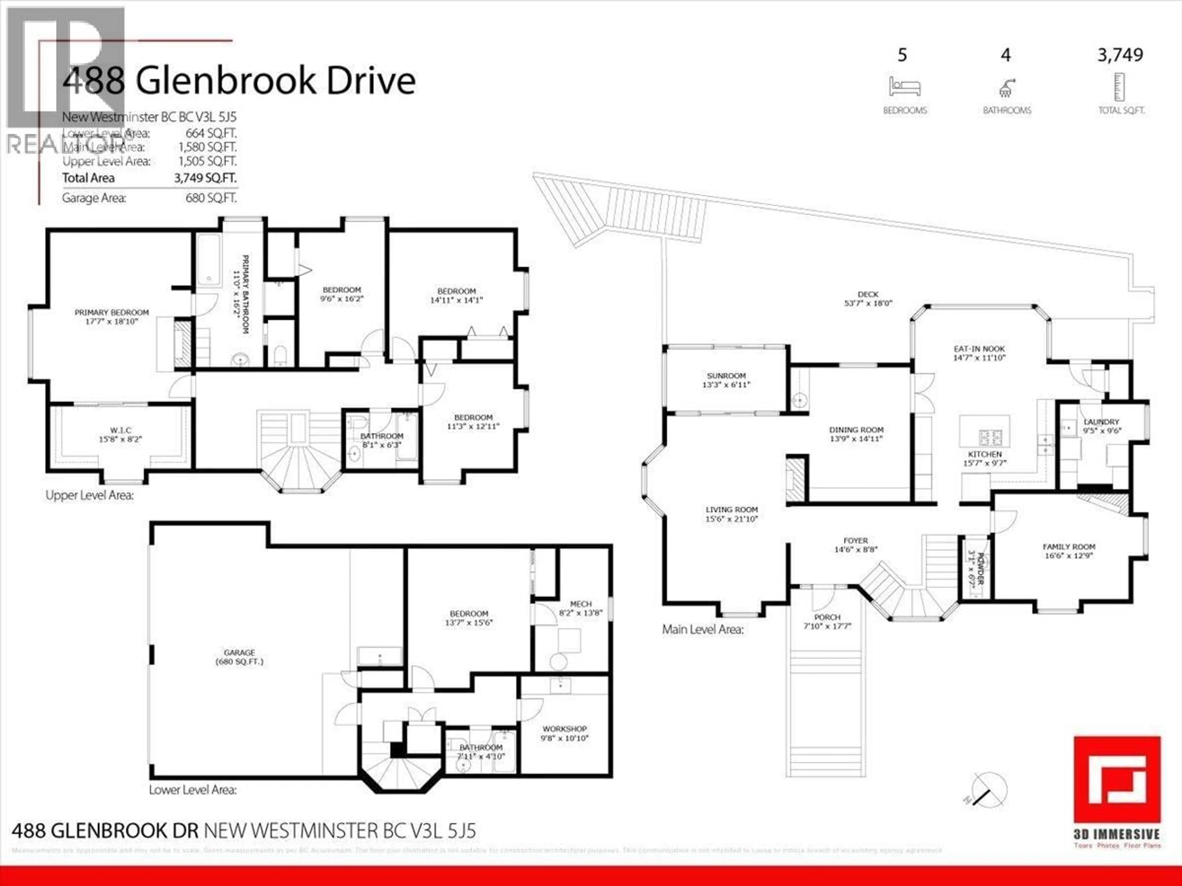 Floor plan for 488 GLENBROOK STREET, New Westminster British Columbia V3J5J5