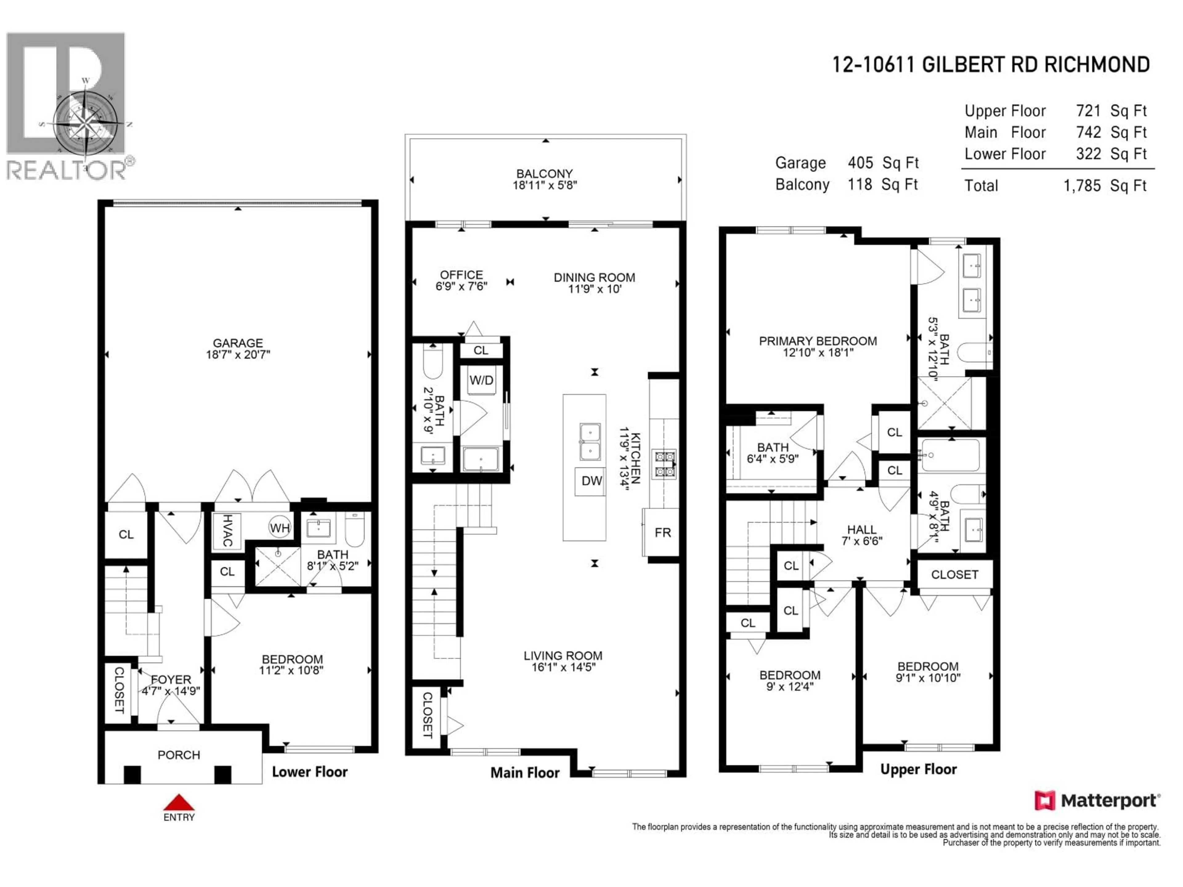 Floor plan for 12 - 10611 GILBERT ROAD, Richmond British Columbia V7E2H4