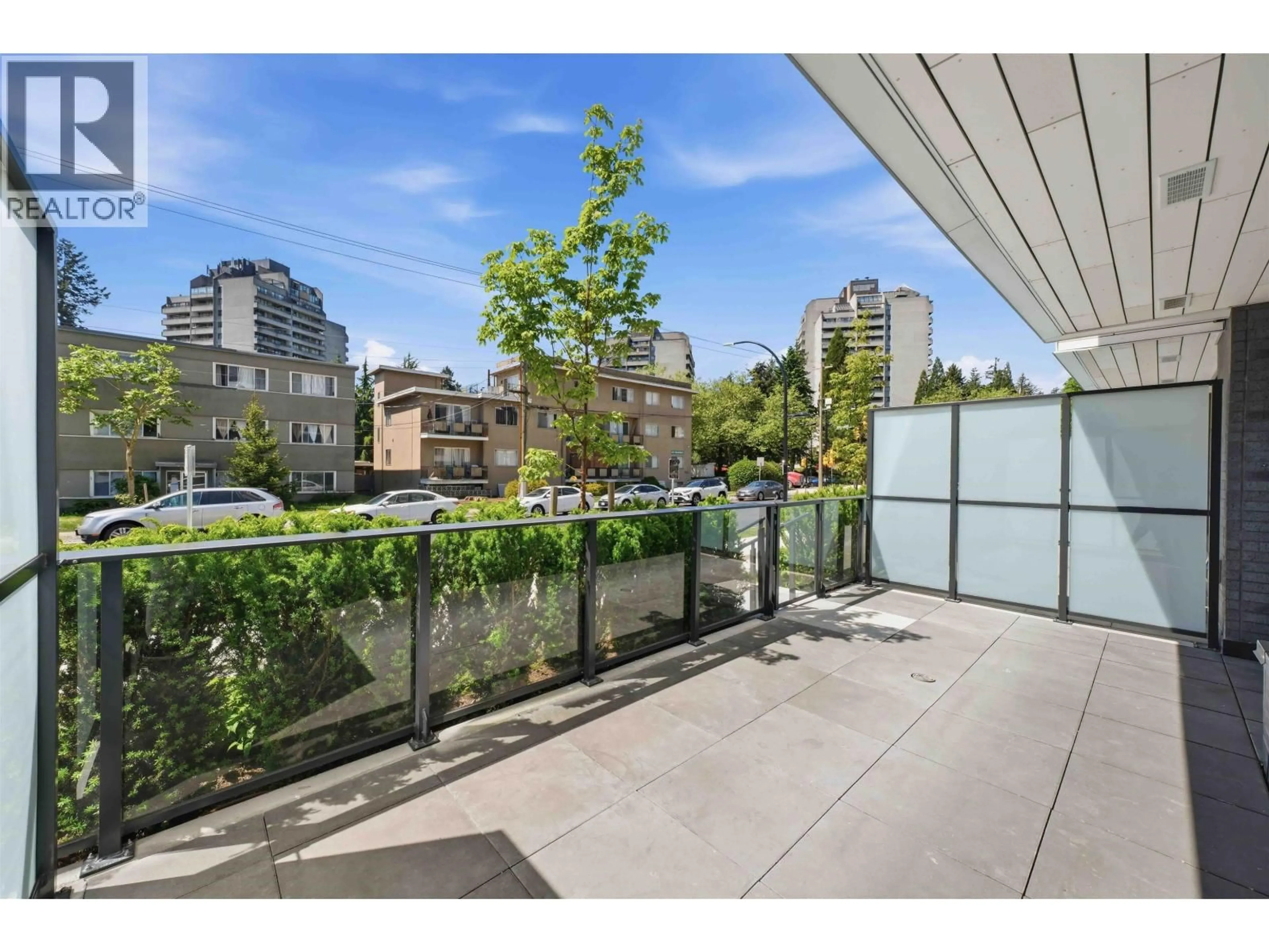Patio, city buildings view from balcony for 4237 MAYWOOD STREET, Burnaby British Columbia V5H0L3