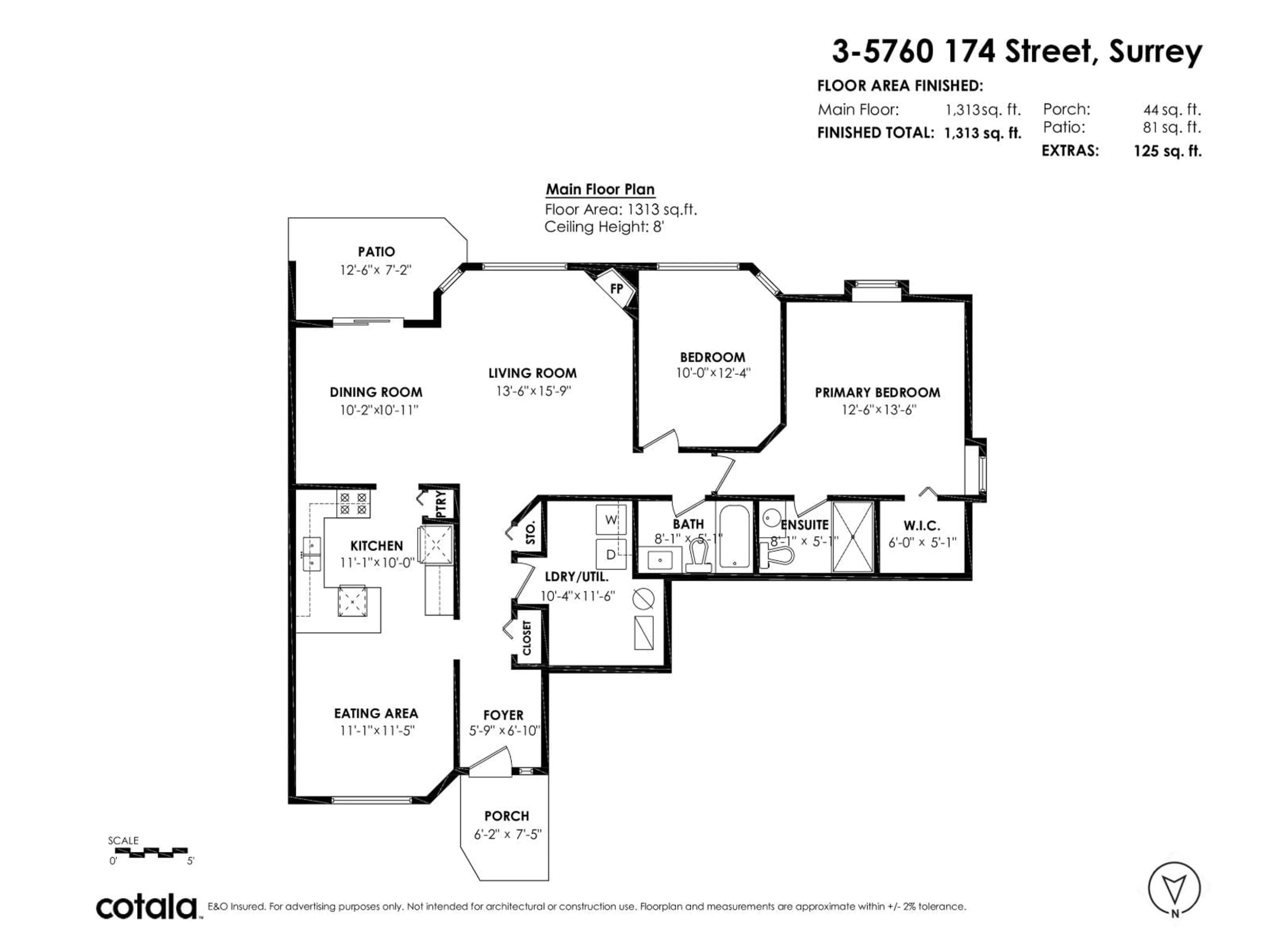Floor plan for 3 - 5760 174 STREET, Surrey British Columbia V3S7K3