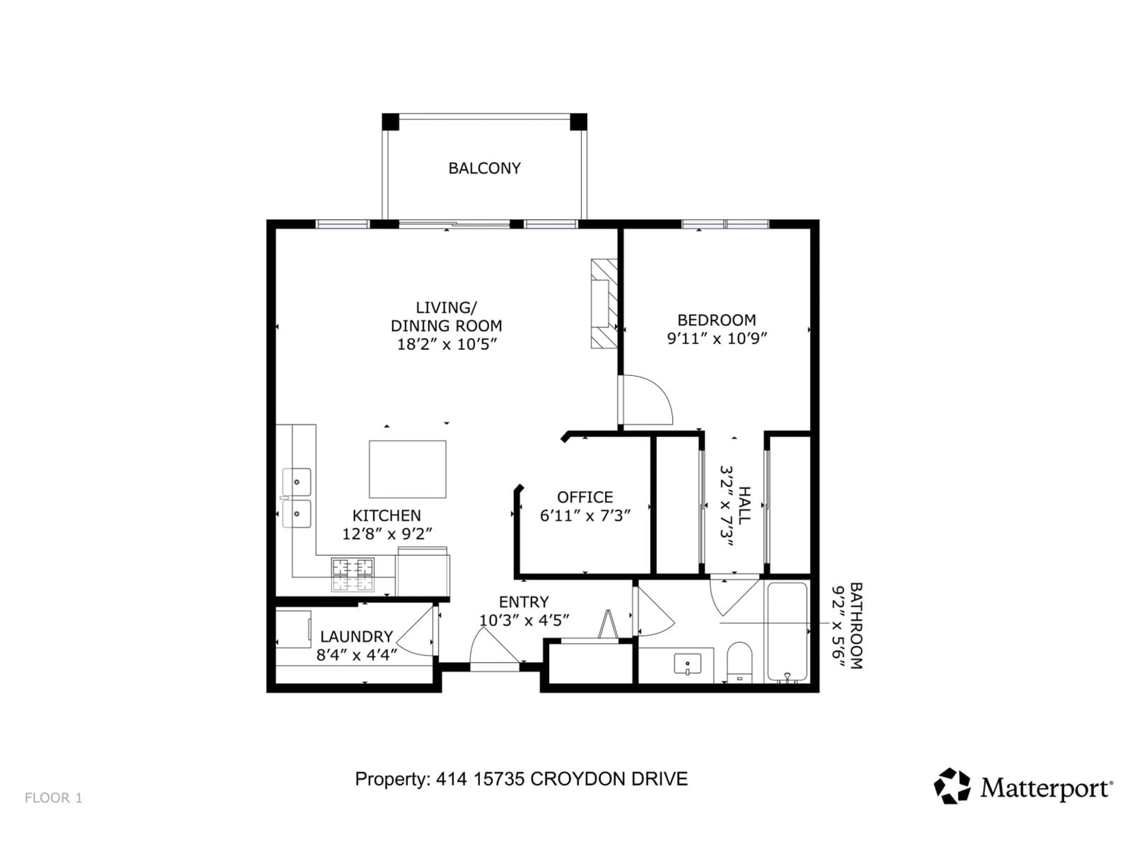 Floor plan for 414 - 15735 CROYDON DRIVE, Surrey British Columbia V3S2L5