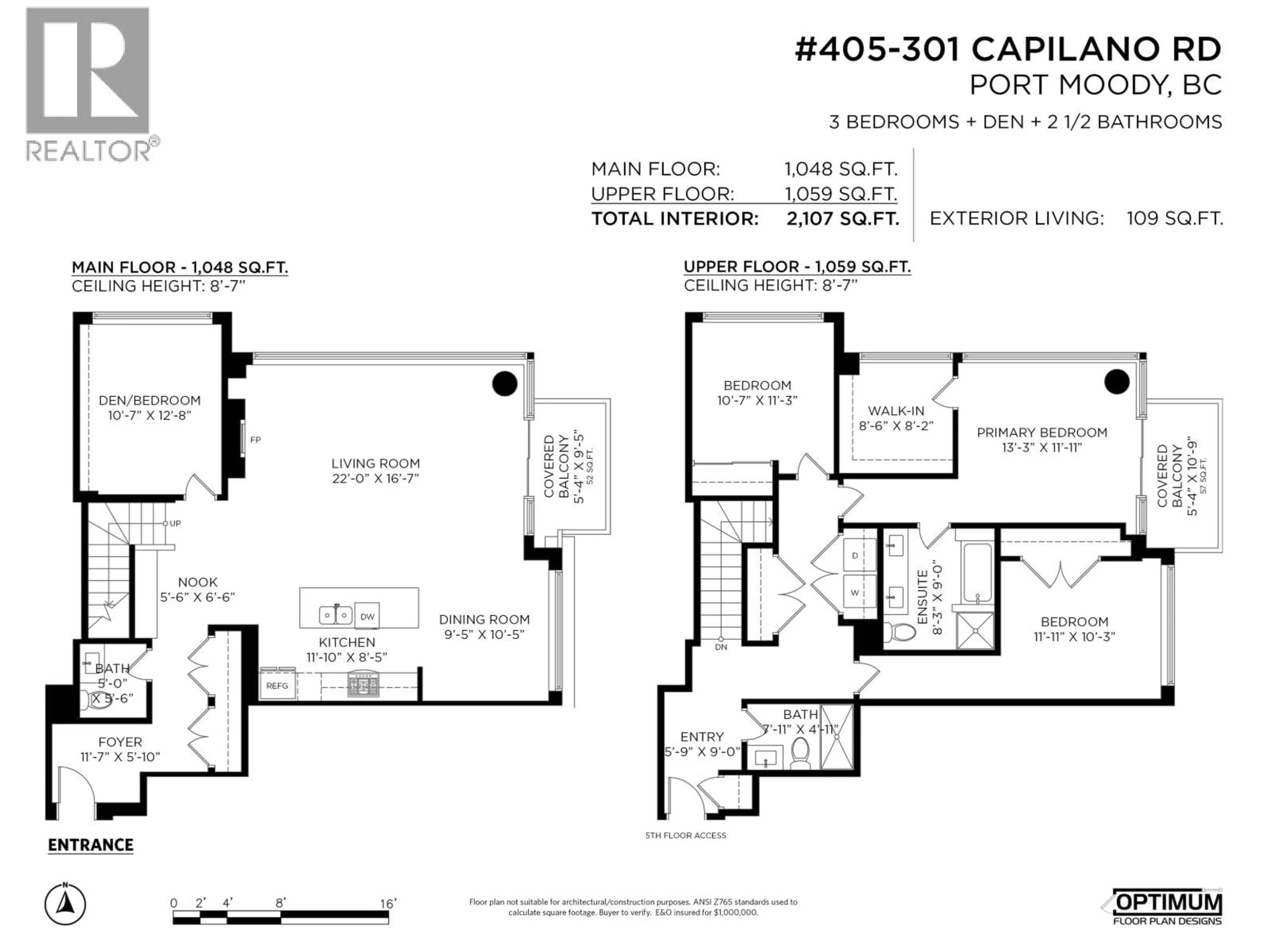 Floor plan for 405 - 301 CAPILANO ROAD, Port Moody British Columbia V3H0G6