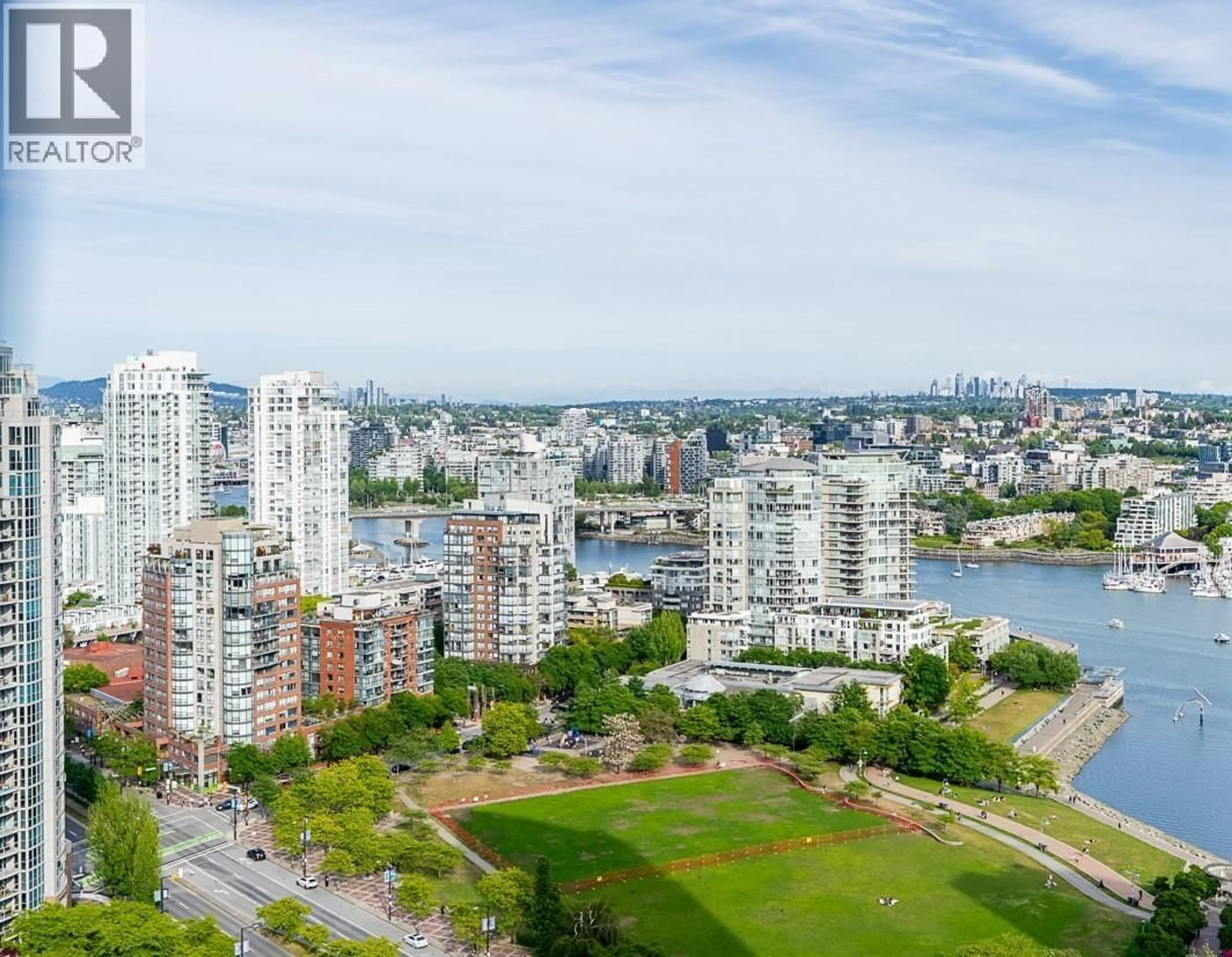 A pic from outside/outdoor area/front of a property/back of a property/a pic from drone, water/lake/river/ocean view for 3108 - 1438 RICHARDS STREET, Vancouver British Columbia V6Z3B8