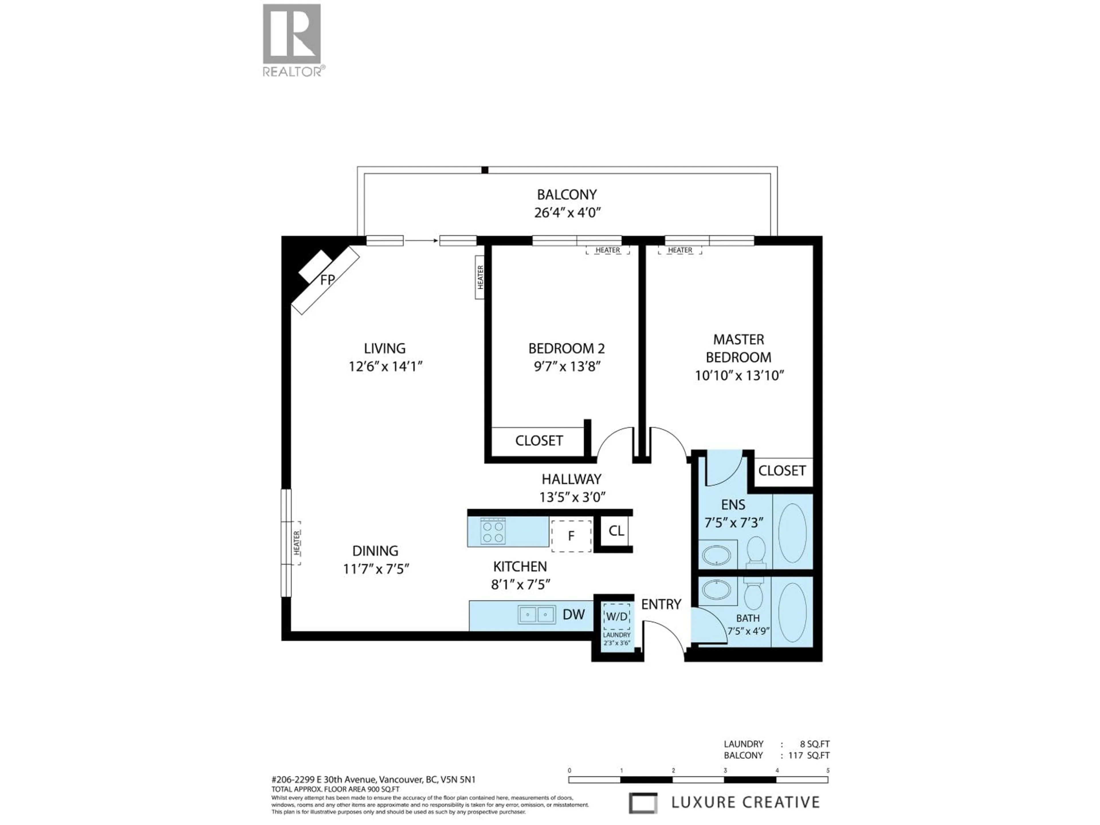 Floor plan for 206 - 2299 30TH AVENUE, Vancouver British Columbia V5N5N1