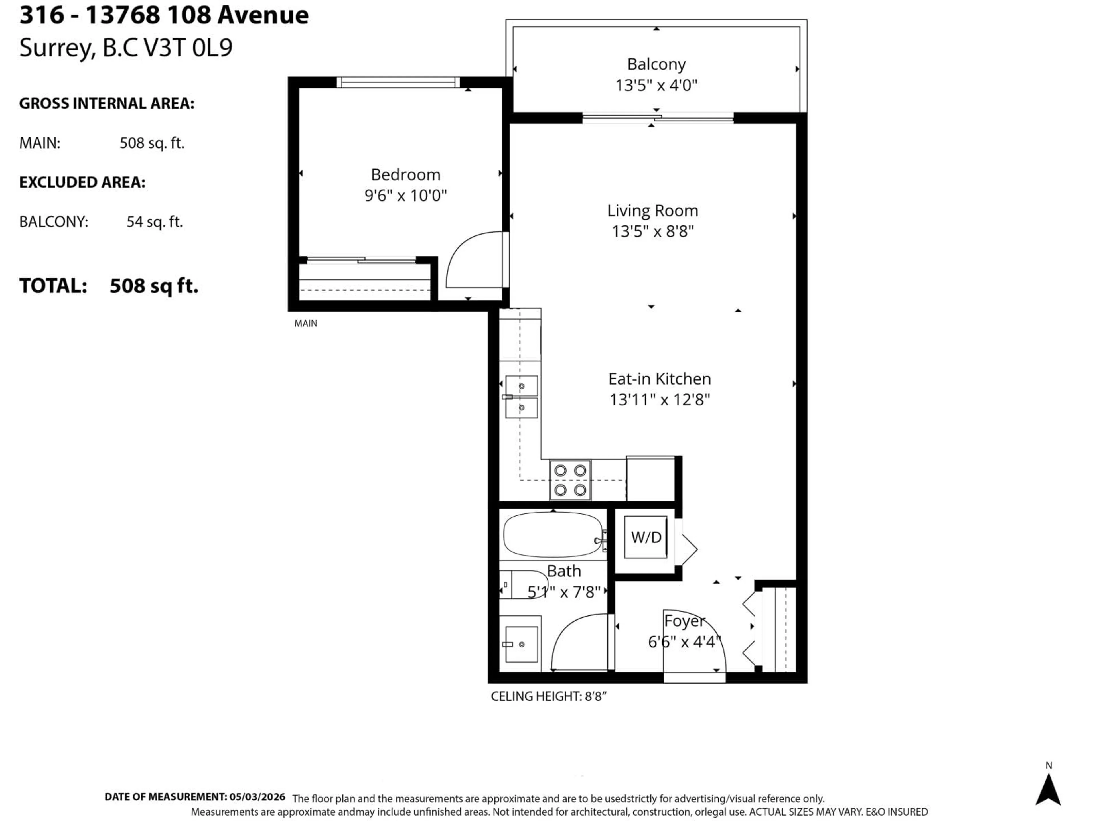 Floor plan for 13768 108 AVENUE, Surrey British Columbia V3T0L9