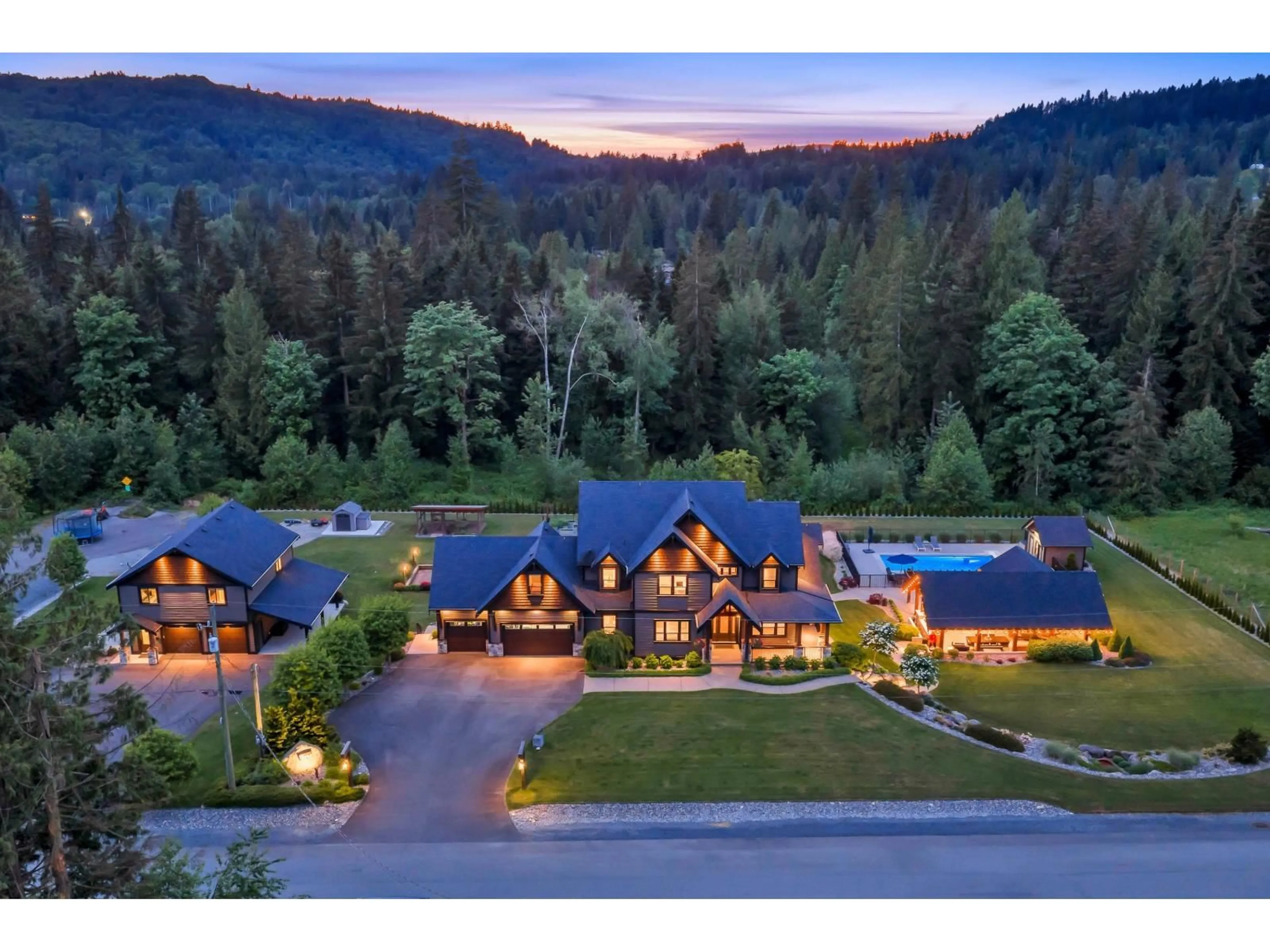 A pic from outside/outdoor area/front of a property/back of a property/a pic from drone, mountain view for 9705 VERCHERE STREET, Mission British Columbia V2V7E6