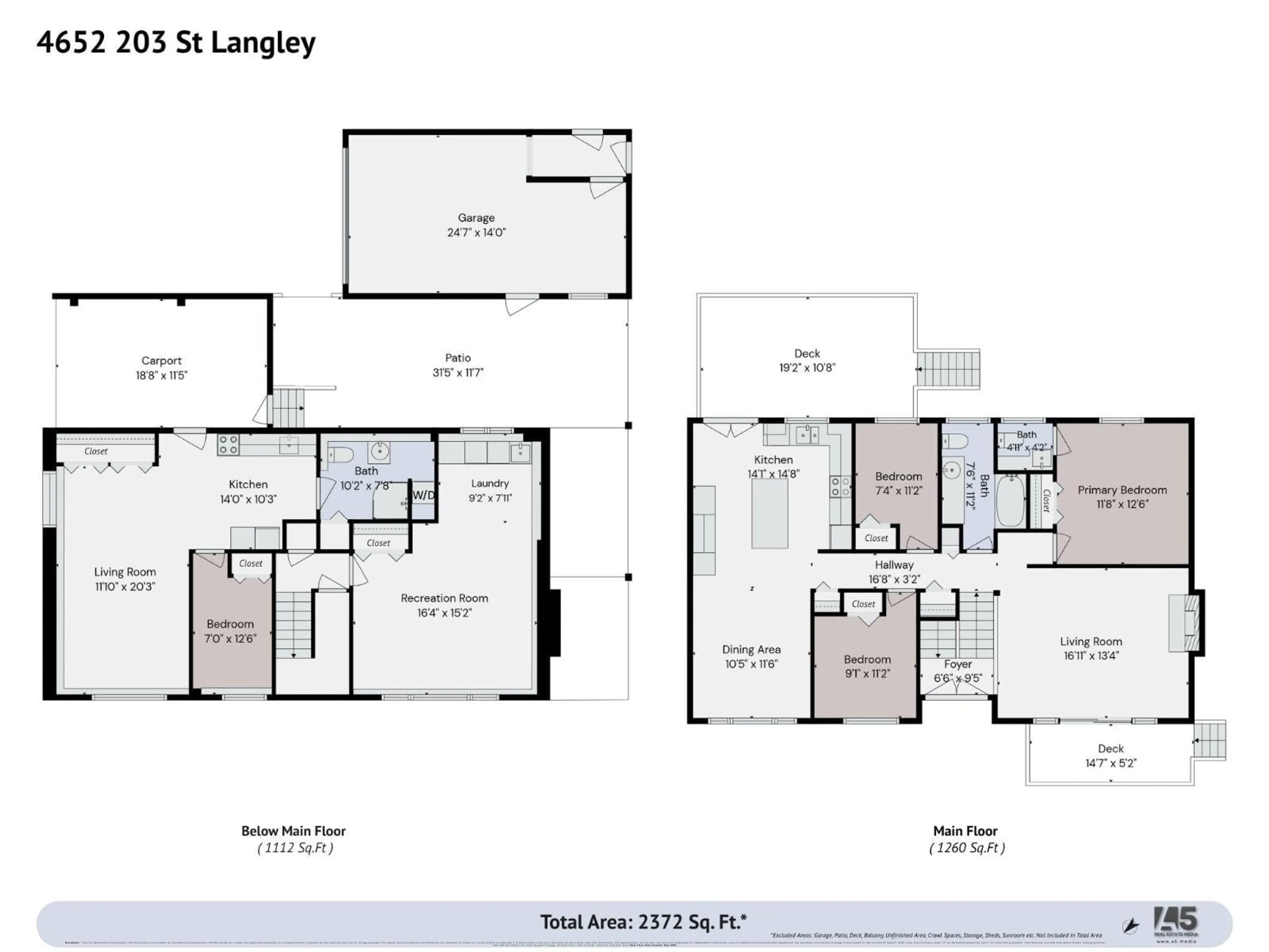 Floor plan for 4652 203 STREET, Langley British Columbia V3A5J5