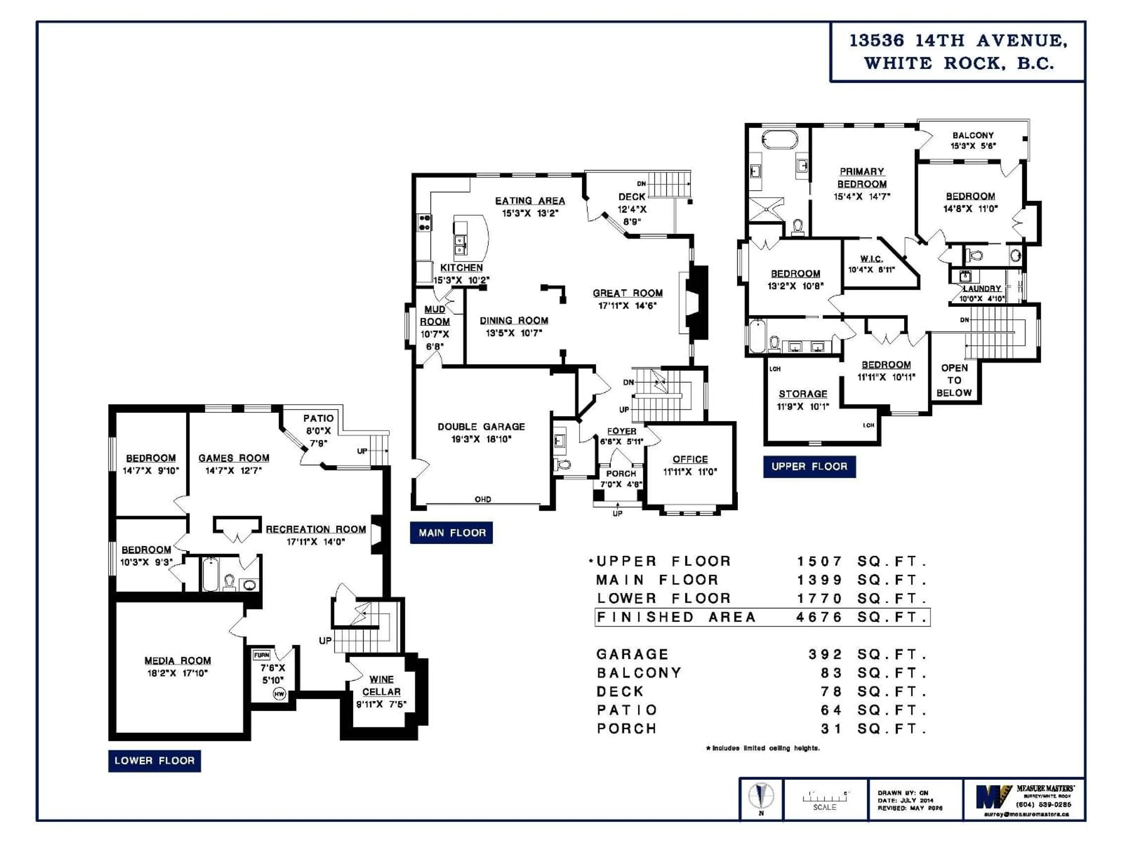 Floor plan for 13536 14 AVENUE, Surrey British Columbia V4A5H5