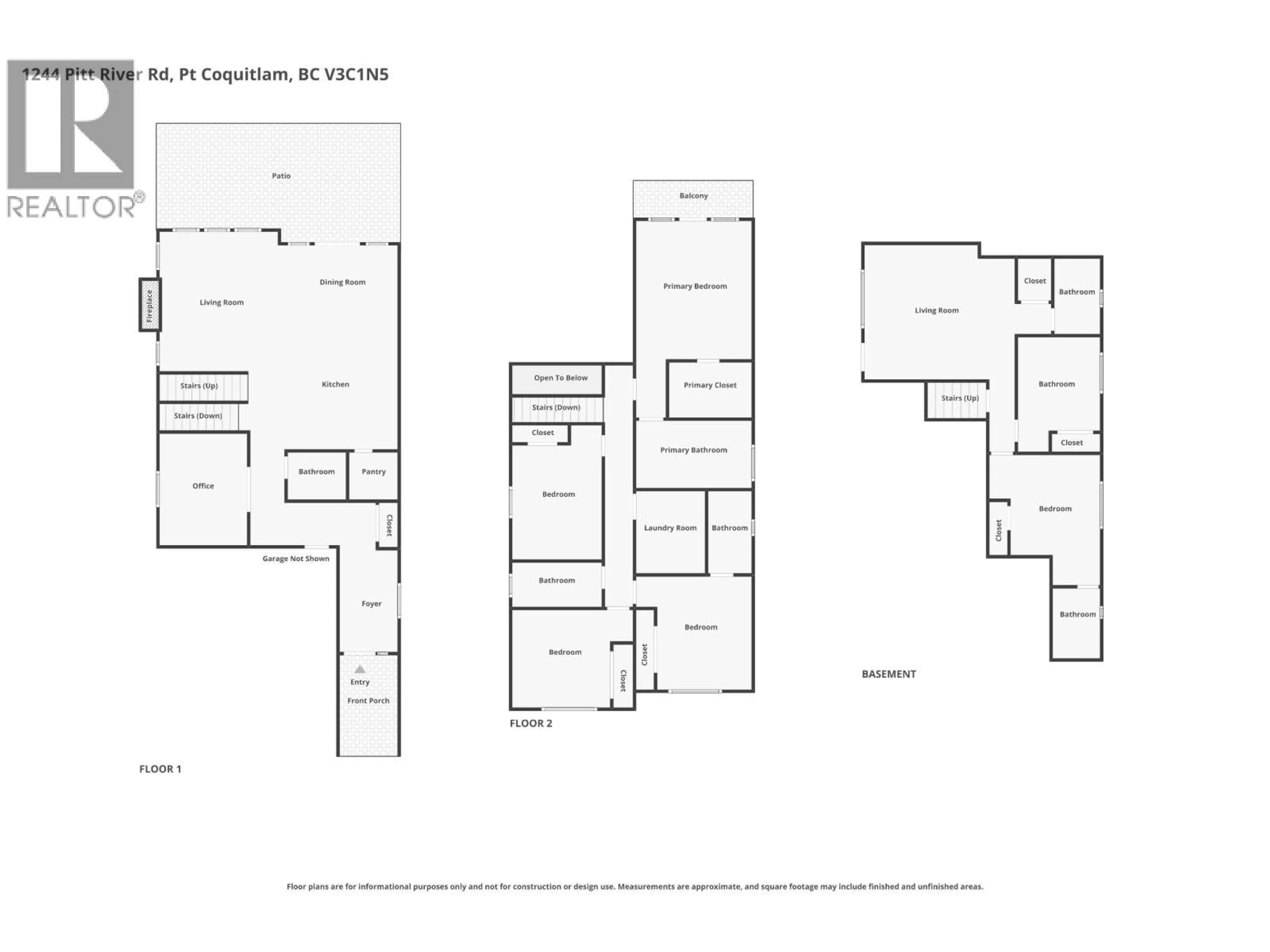 Floor plan for 1244 PITT RIVER ROAD, Port Coquitlam British Columbia V3C1N5