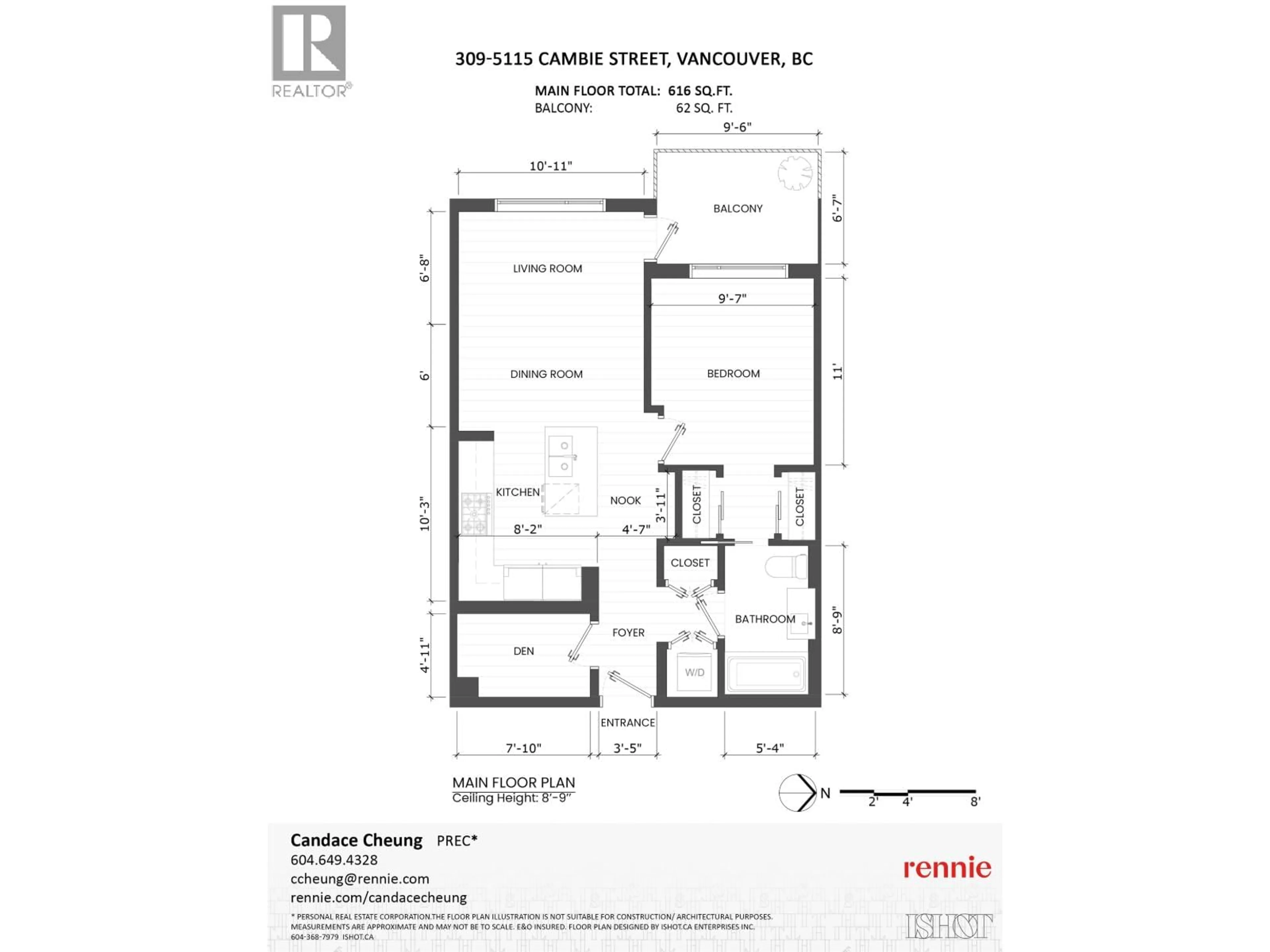 Floor plan for 309 - 5115 CAMBIE STREET, Vancouver British Columbia V5Z2Z6