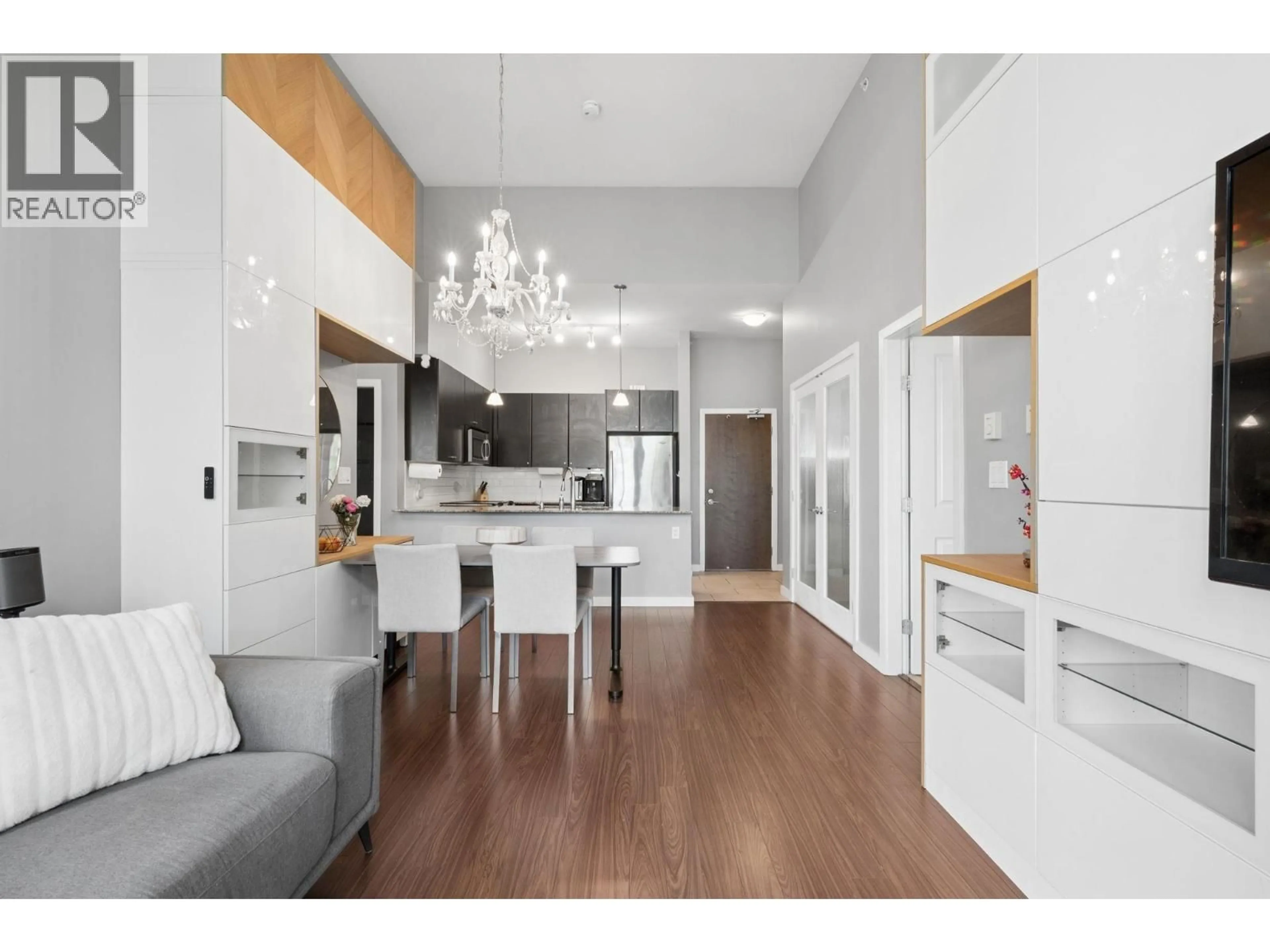 Open concept kitchen, wood/laminate floor for 406 - 225 FRANCIS WAY, New Westminster British Columbia V3L0G1