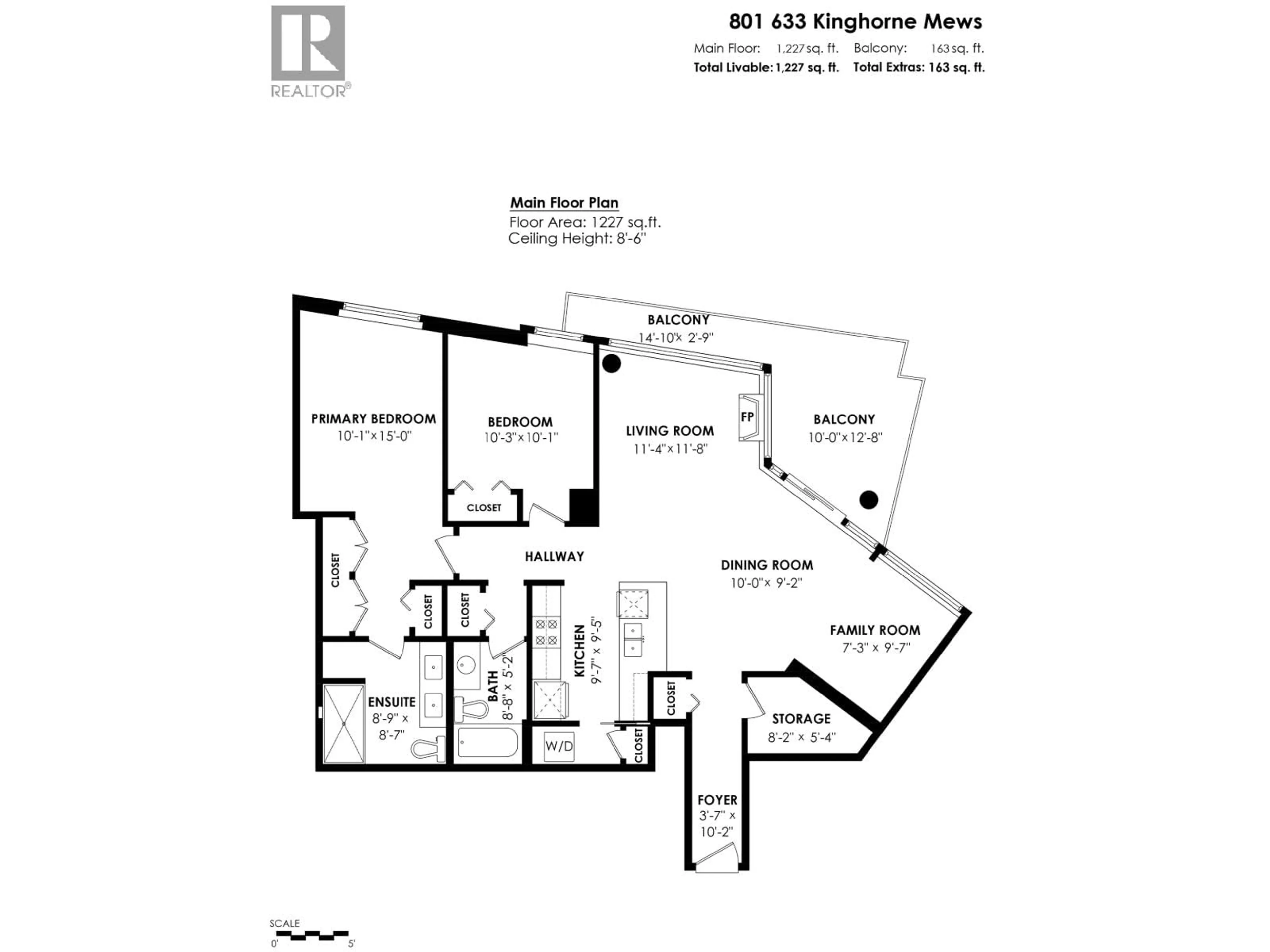 Floor plan for 801 - 633 KINGHORNE MEWS, Vancouver British Columbia V6Z3H3