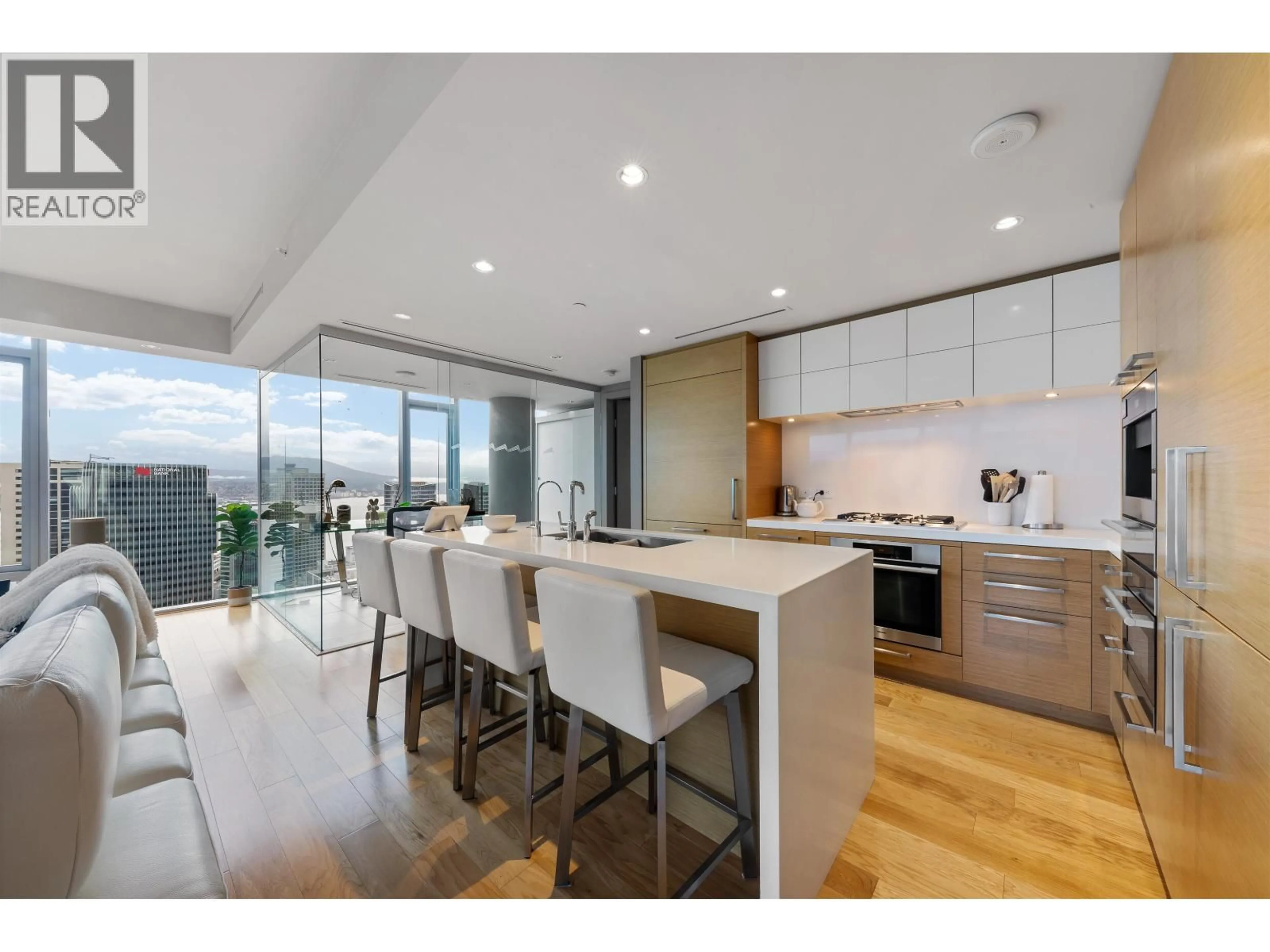 Open concept kitchen, wood/laminate floor for 3202 - 667 HOWE STREET, Vancouver British Columbia V6C0B5