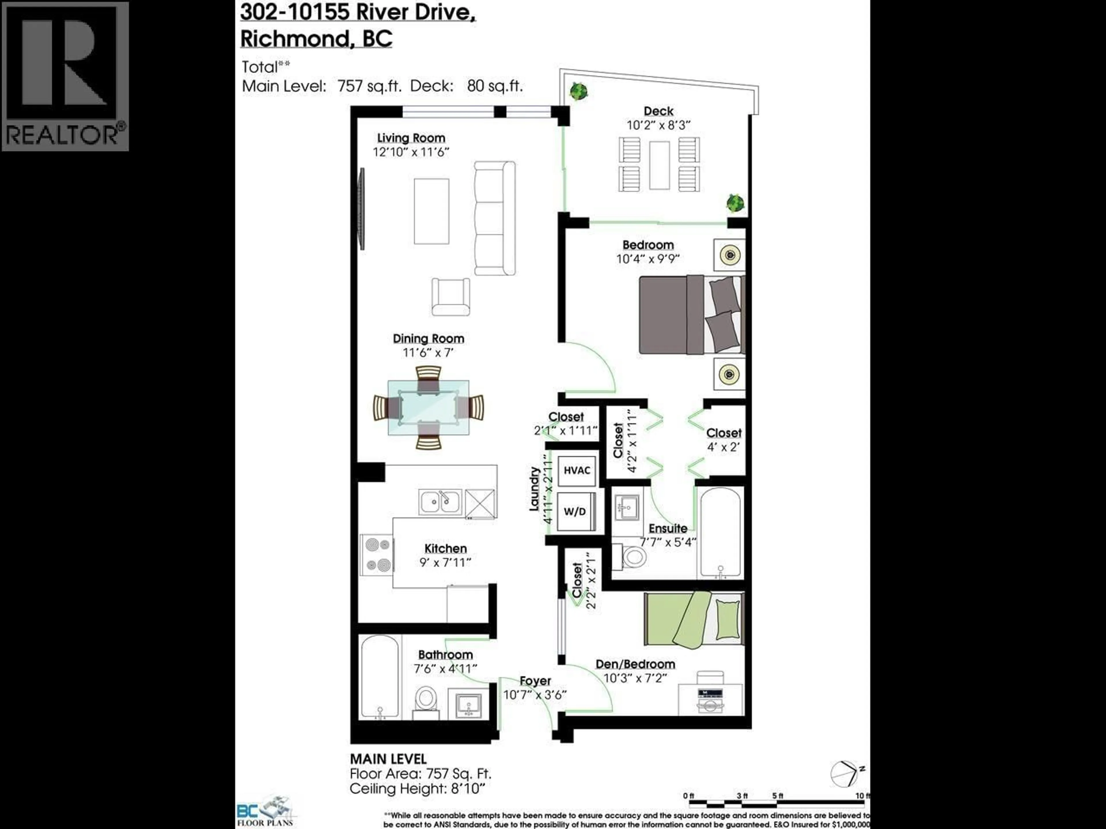 Floor plan for 302 - 10155 RIVER DRIVE, Richmond British Columbia V6X0L3