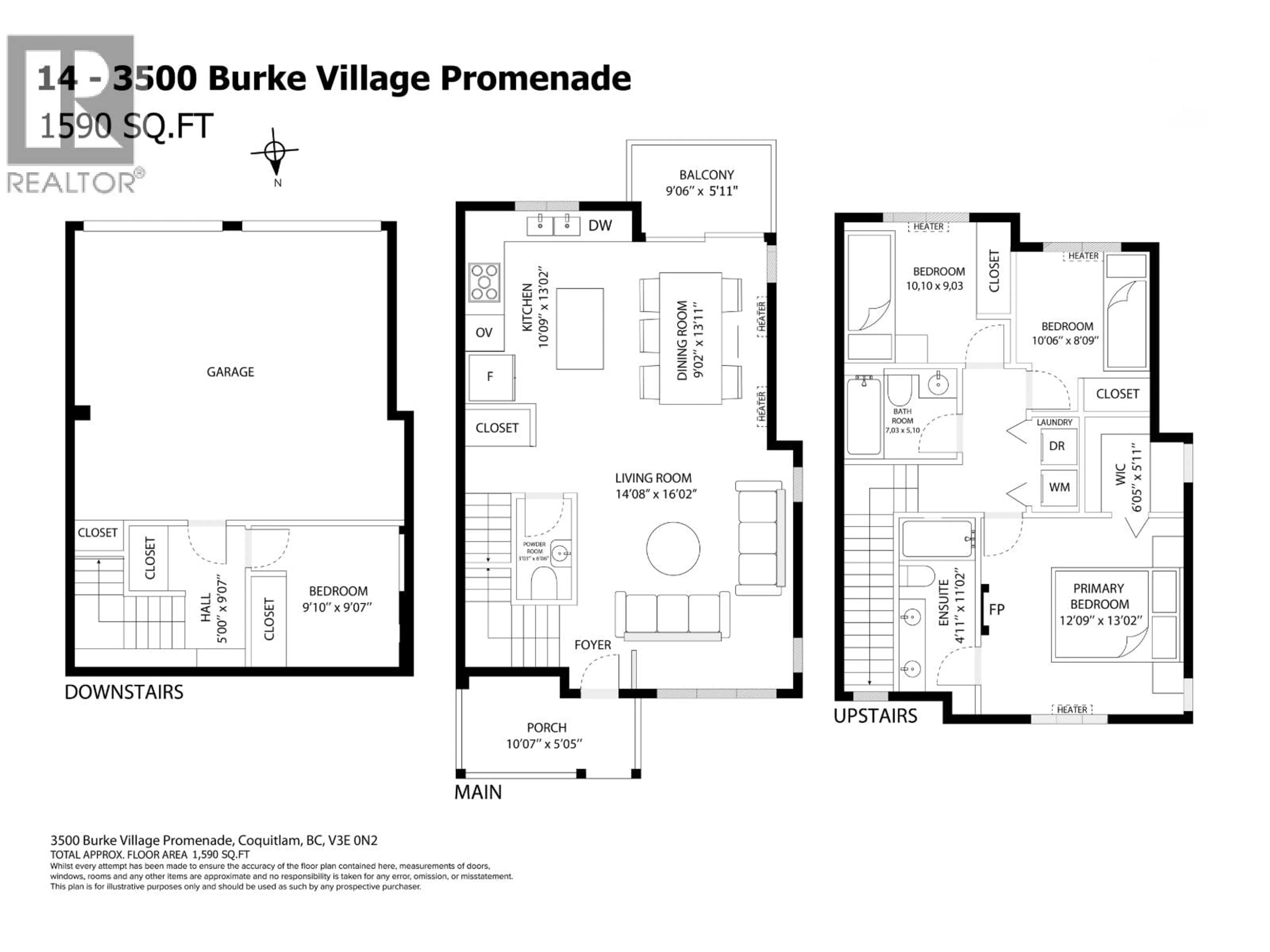 Floor plan for 14 - 3500 BURKE VILLAGE PROMENADE, Coquitlam British Columbia V3E0N2