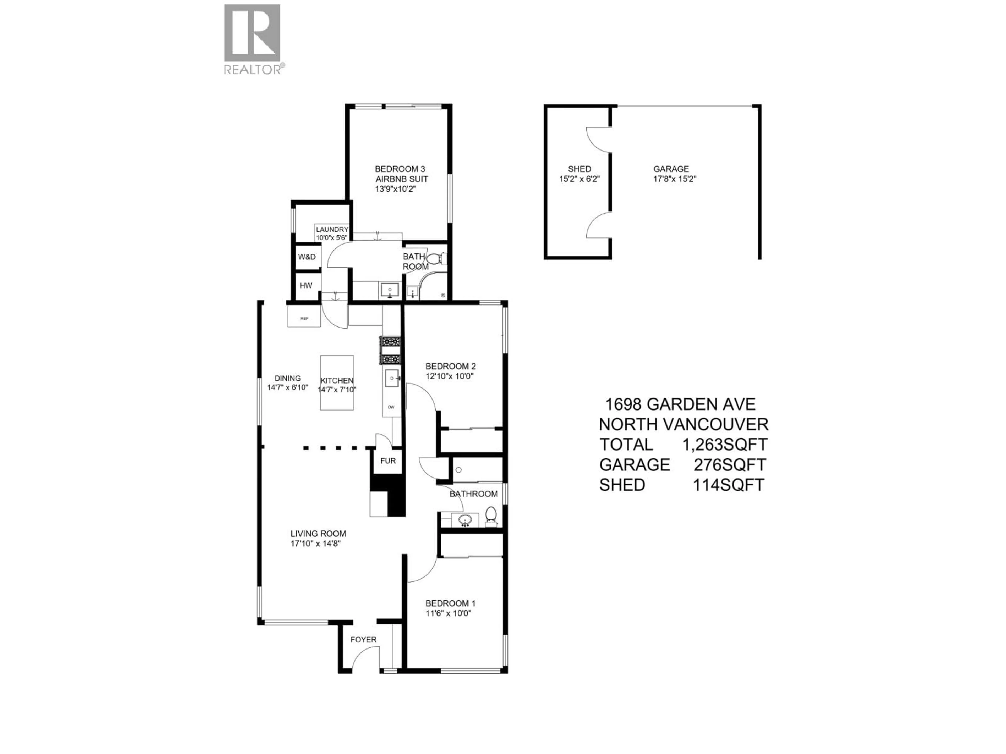 Floor plan for 1698 GARDEN AVENUE, North Vancouver British Columbia V7P3A7