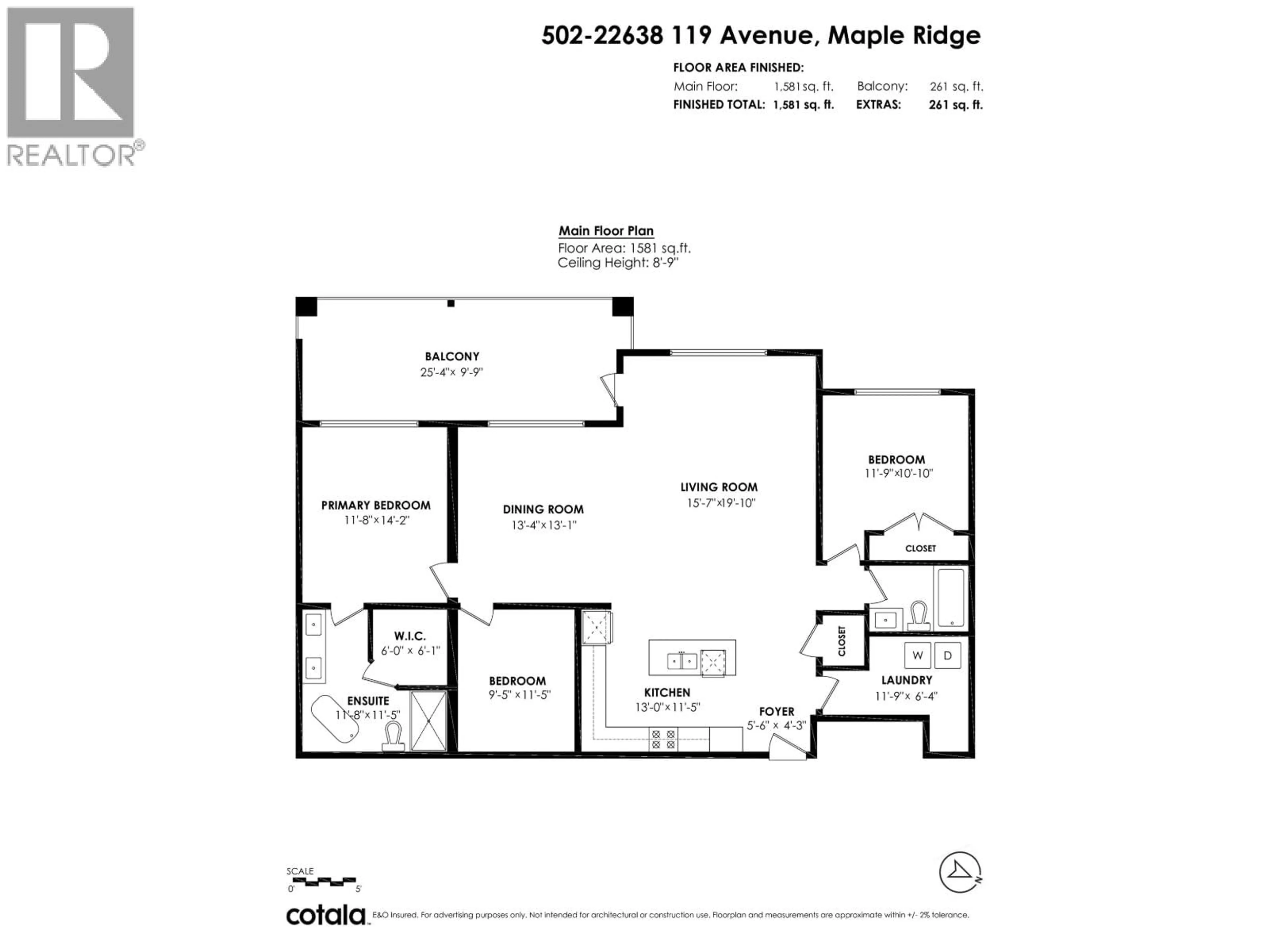 Floor plan for 502 - 22638 119 AVENUE, Maple Ridge British Columbia V2X4L1
