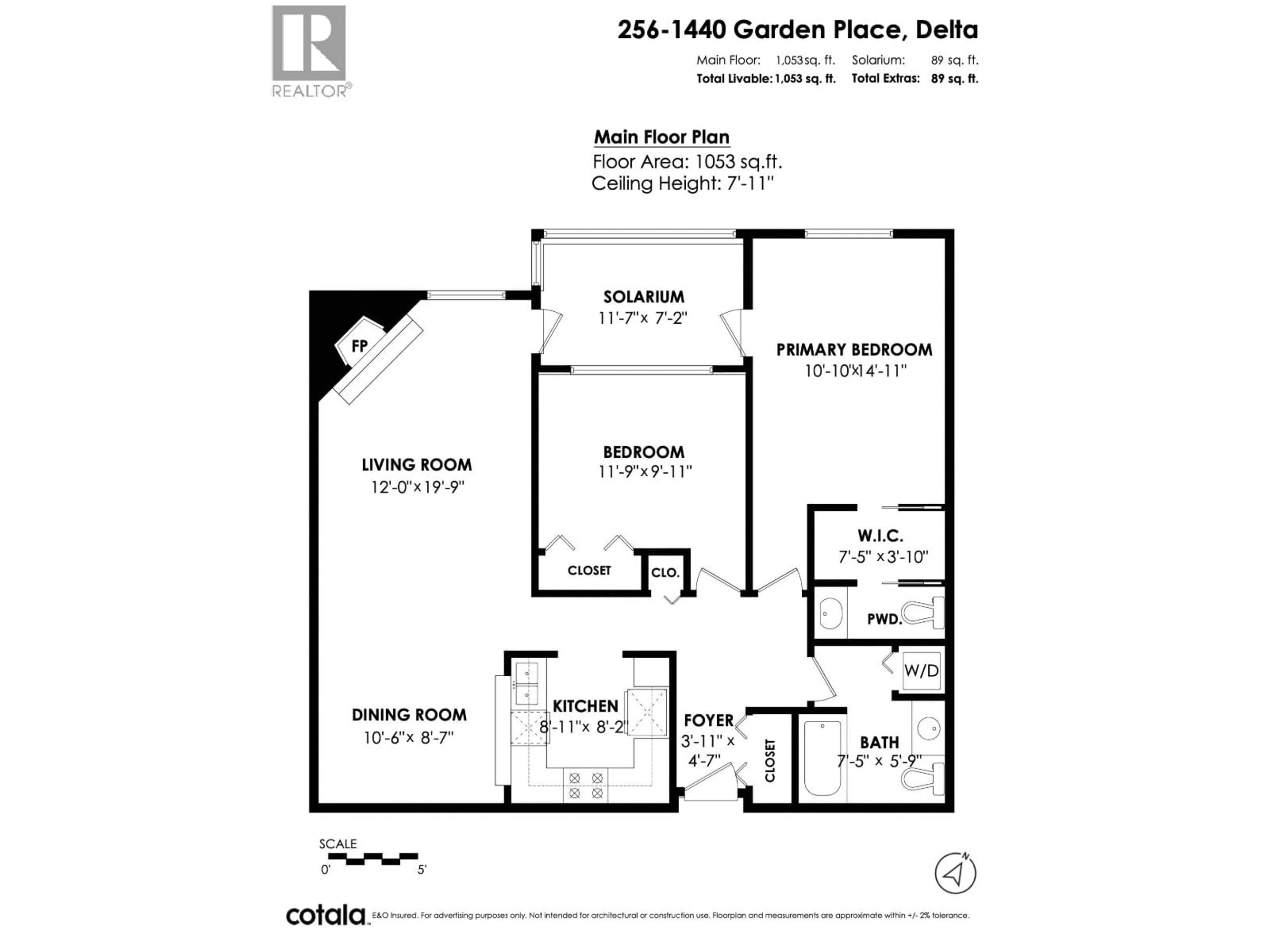 Floor plan for 256 - 1440 GARDEN PLACE, Delta British Columbia V4M3Z2