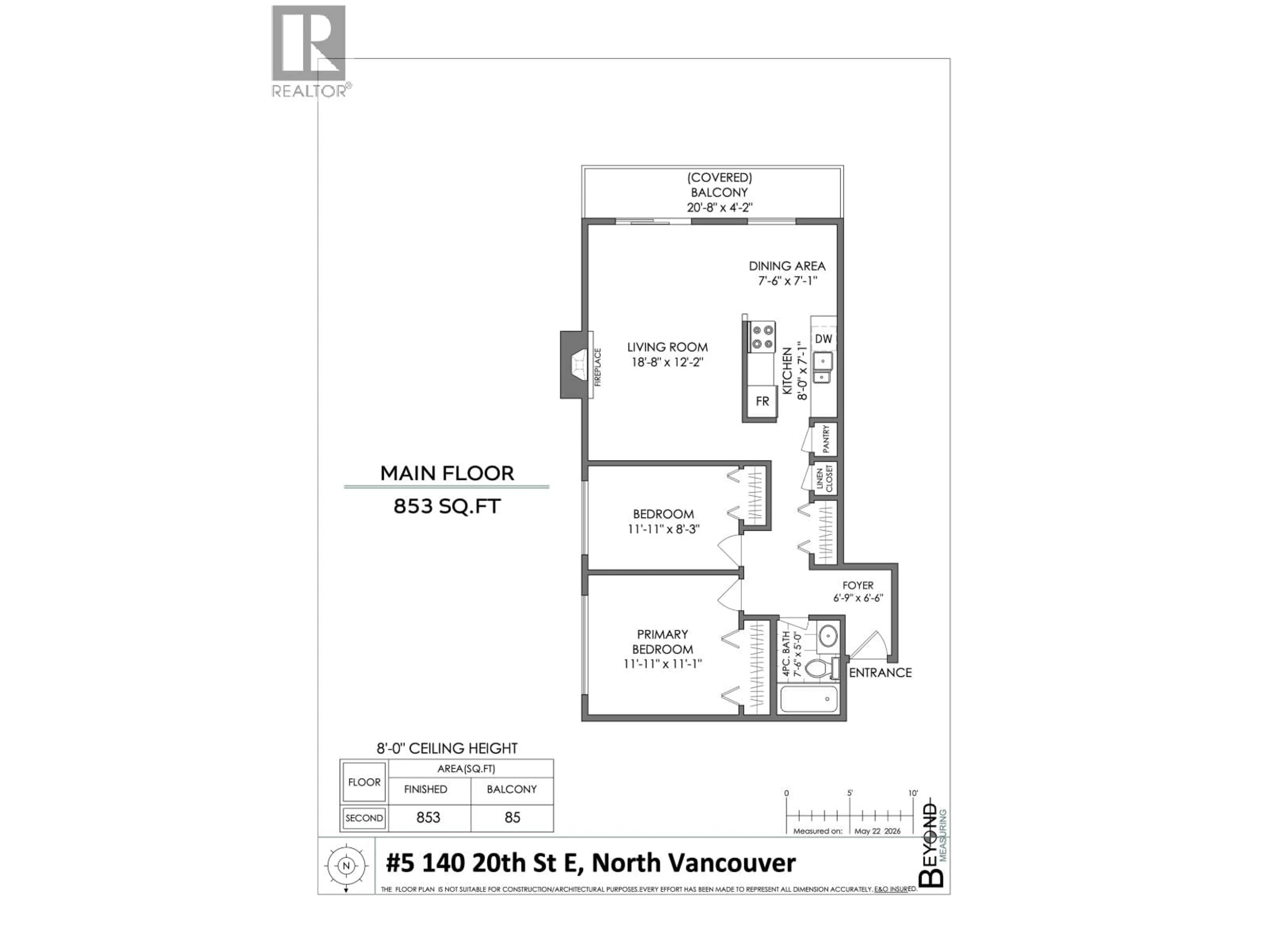 Floor plan for 5 - 140 20TH STREET, North Vancouver British Columbia V7L3A4