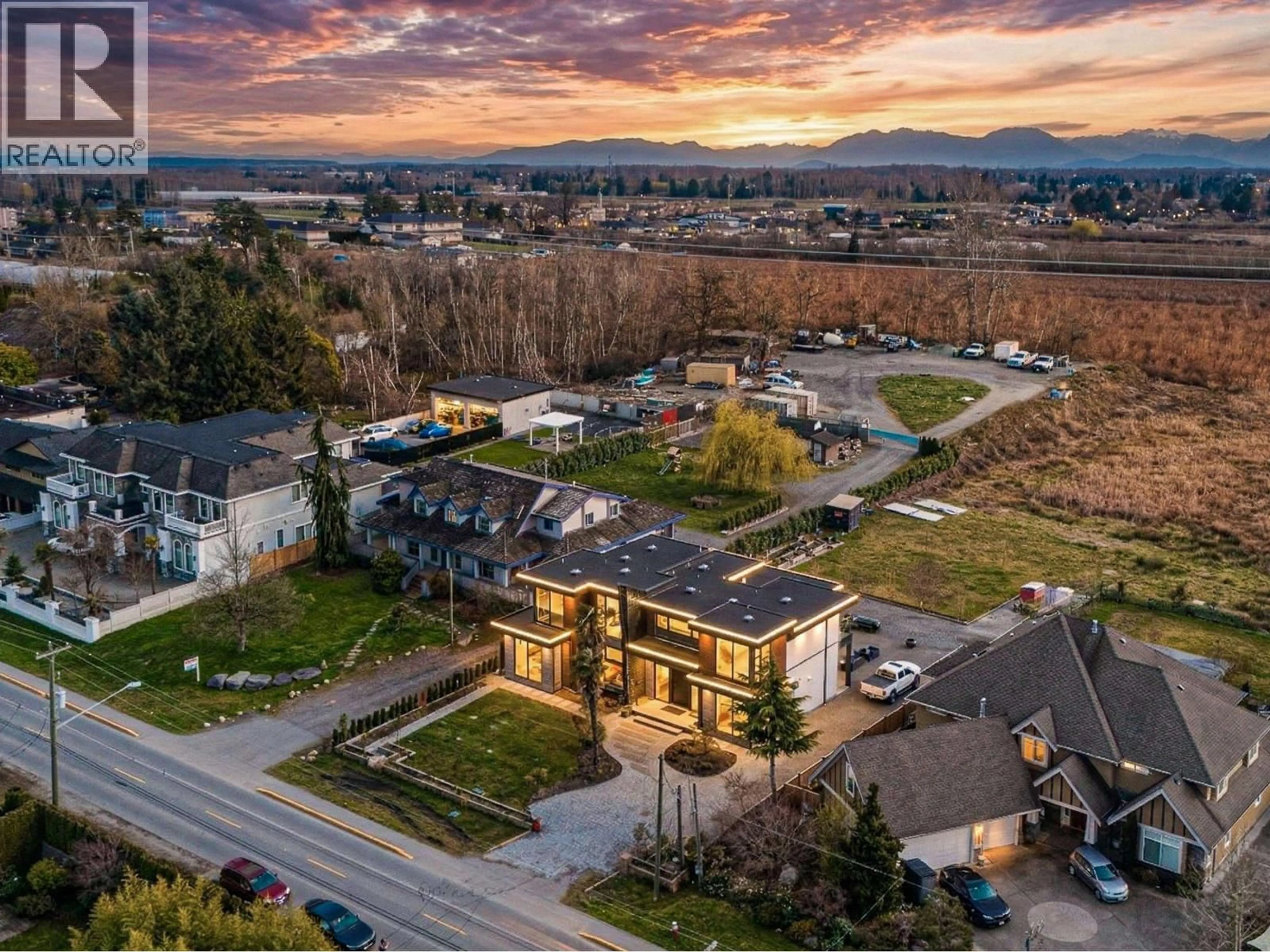 A pic from outside/outdoor area/front of a property/back of a property/a pic from drone, mountain view for 11500 BLUNDELL ROAD, Richmond British Columbia V6Y1L3