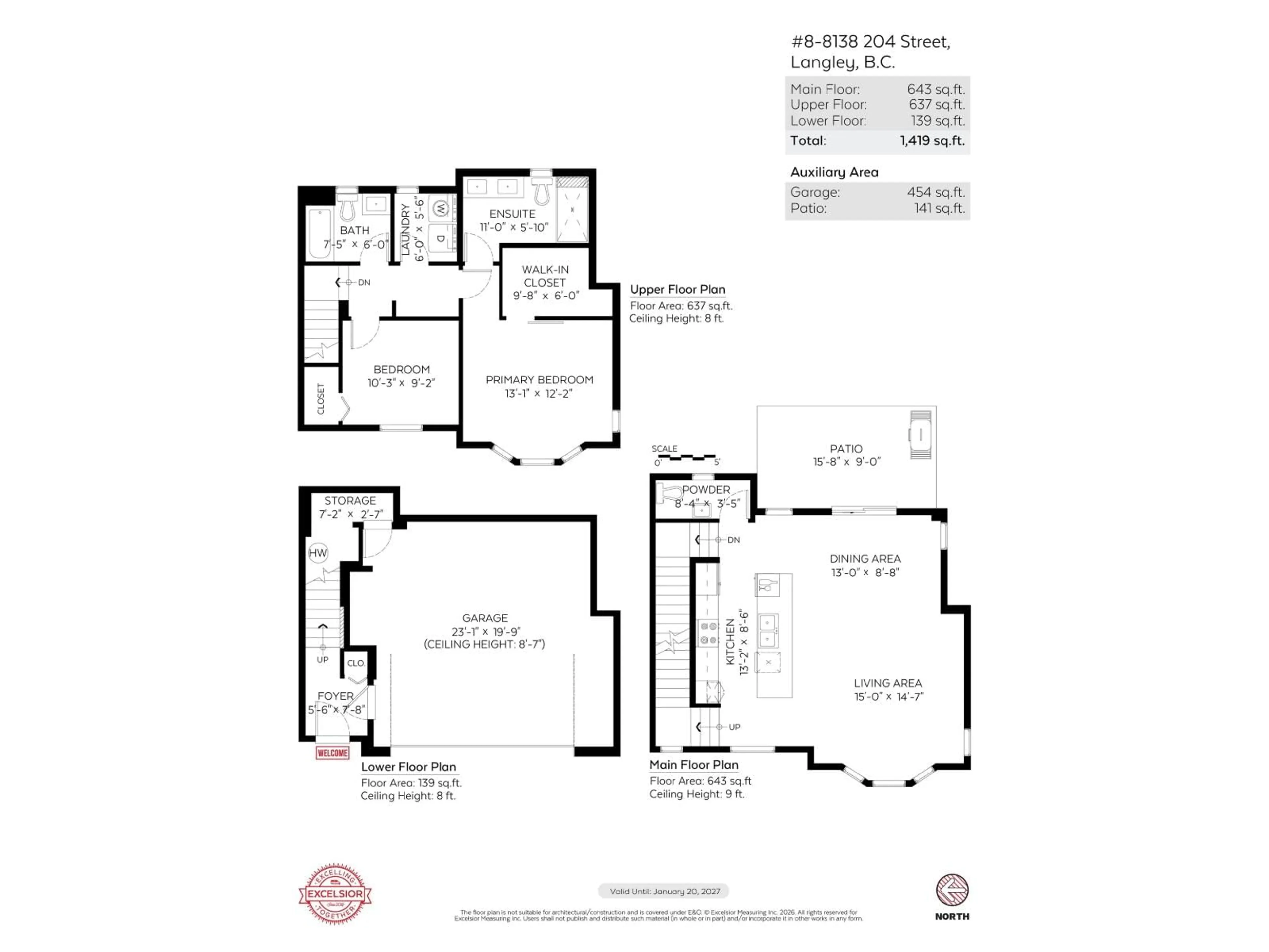 Floor plan for 8 - 8138 204 STREET, Langley British Columbia V2Y0T4