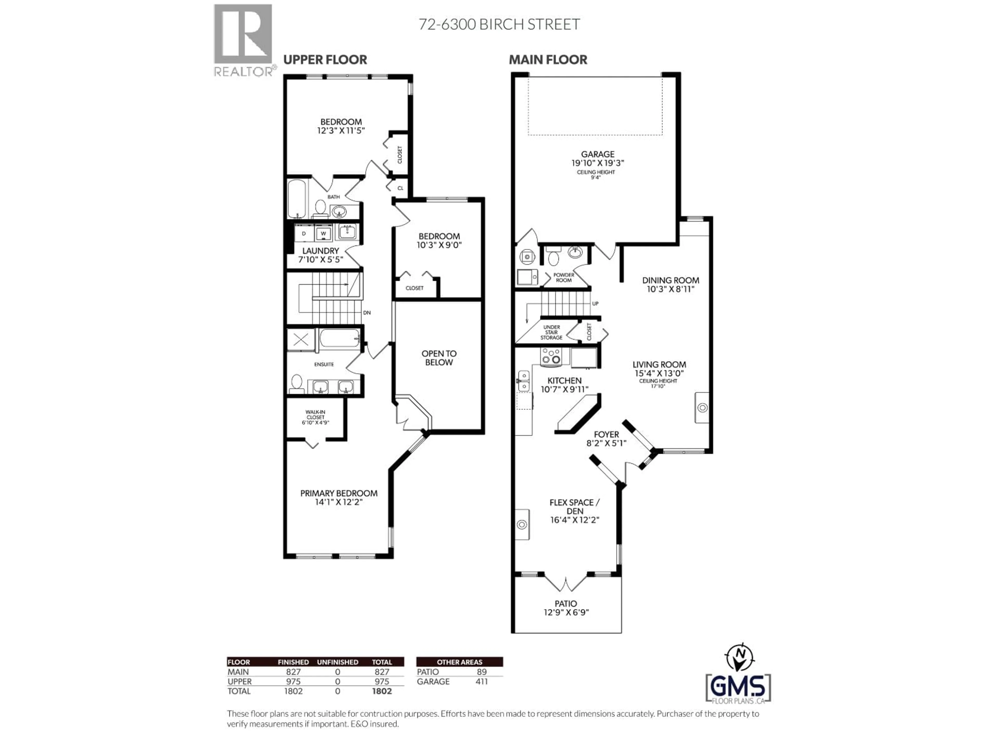 Floor plan for 72 - 6300 BIRCH STREET, Richmond British Columbia V6Y4K3