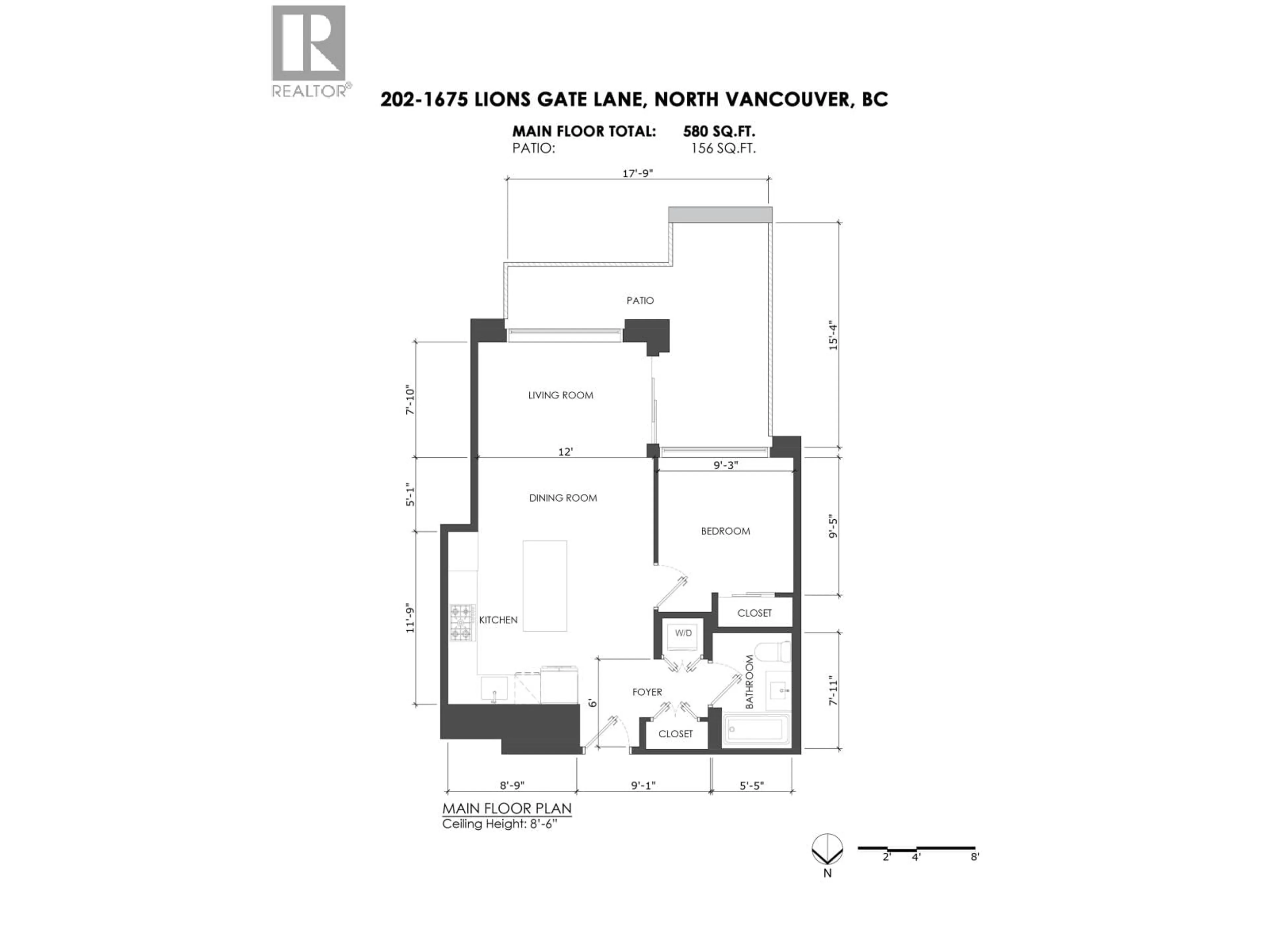 Floor plan for 202 - 1675 LIONS GATE LANE, Vancouver British Columbia V7P3B4