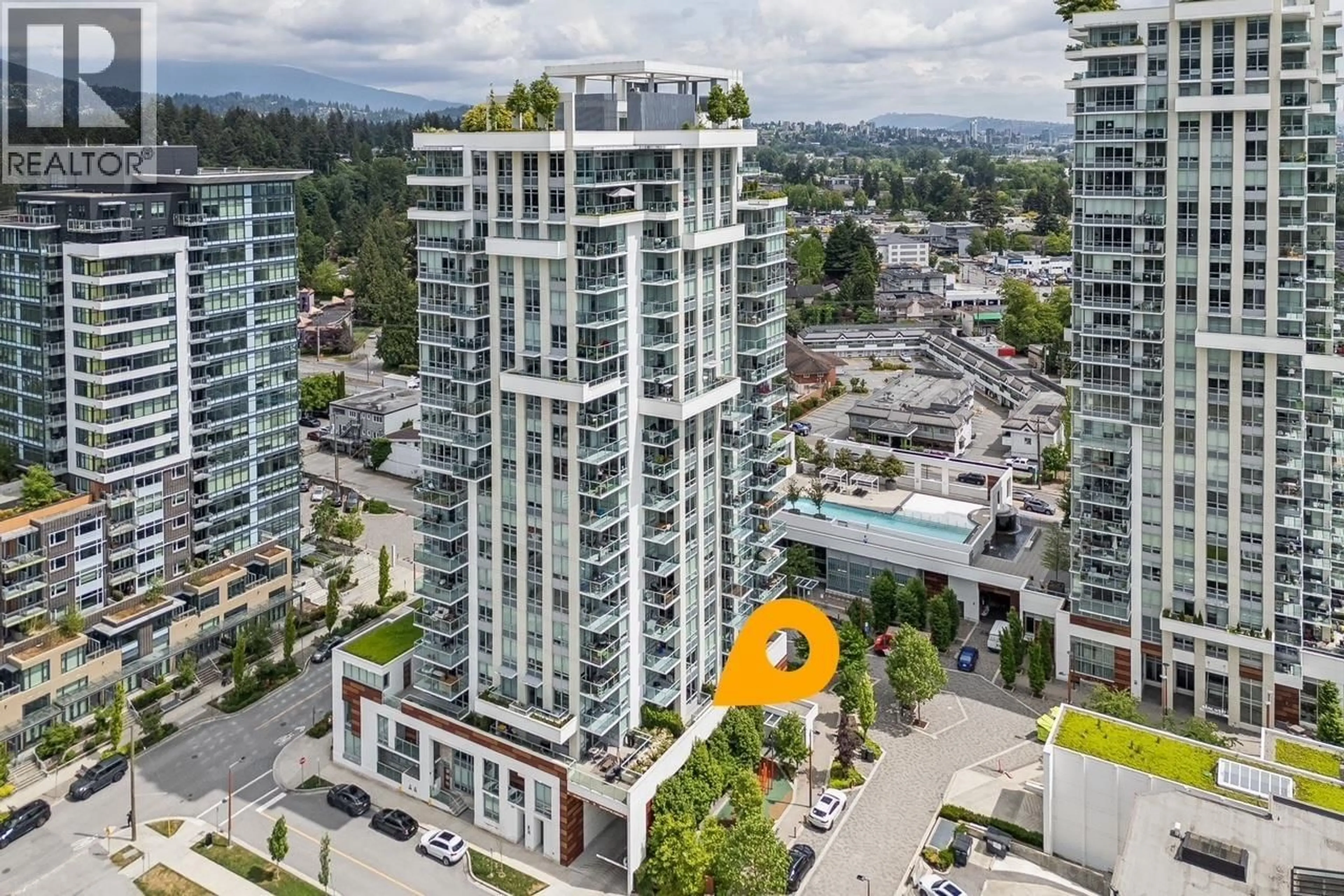 A pic from outside/outdoor area/front of a property/back of a property/a pic from drone, city buildings view from balcony for 202 - 1675 LIONS GATE LANE, Vancouver British Columbia V7P3B4