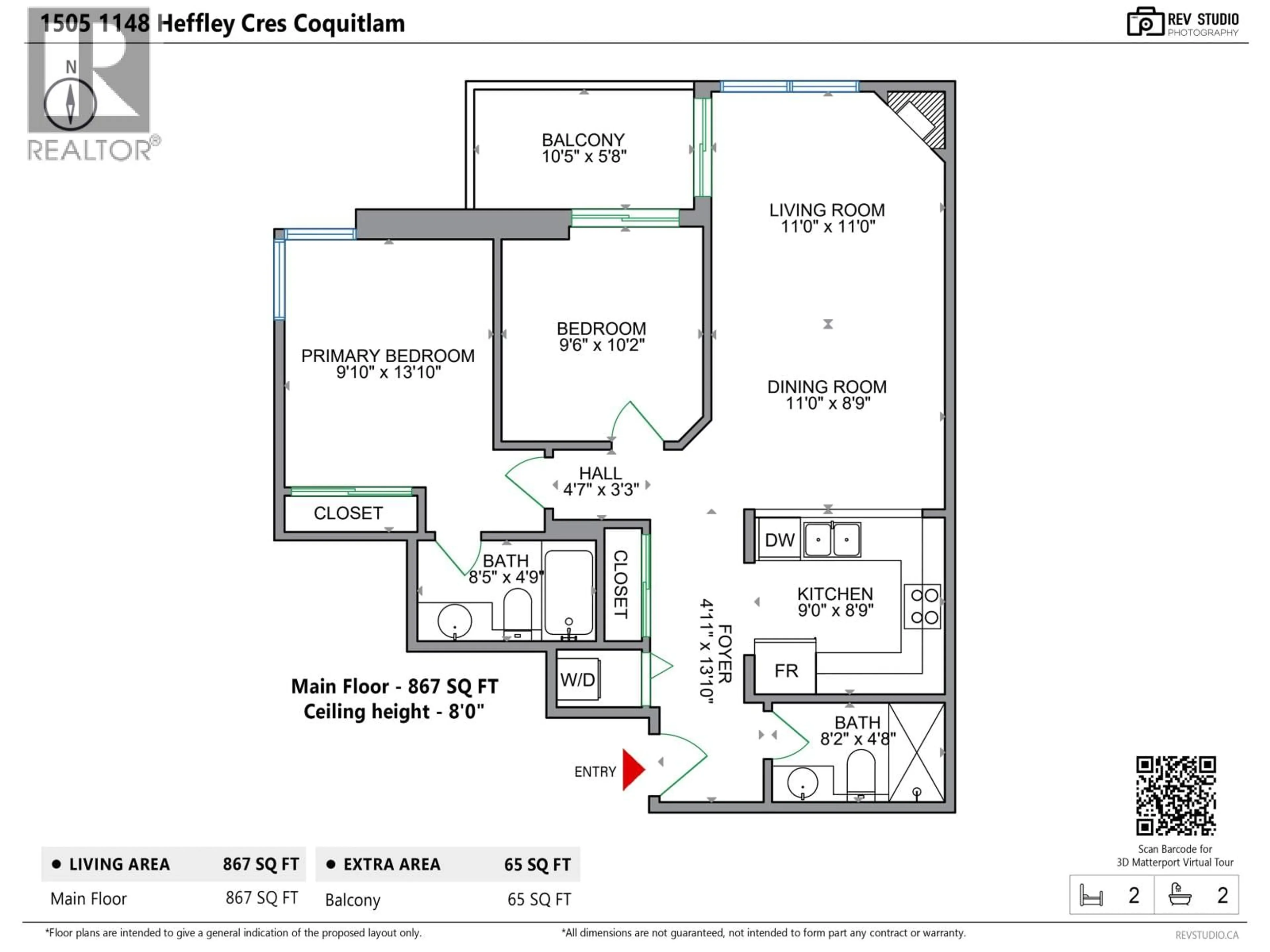 Floor plan for 1505 - 1148 HEFFLEY CRESCENT, Coquitlam British Columbia V3B8A6