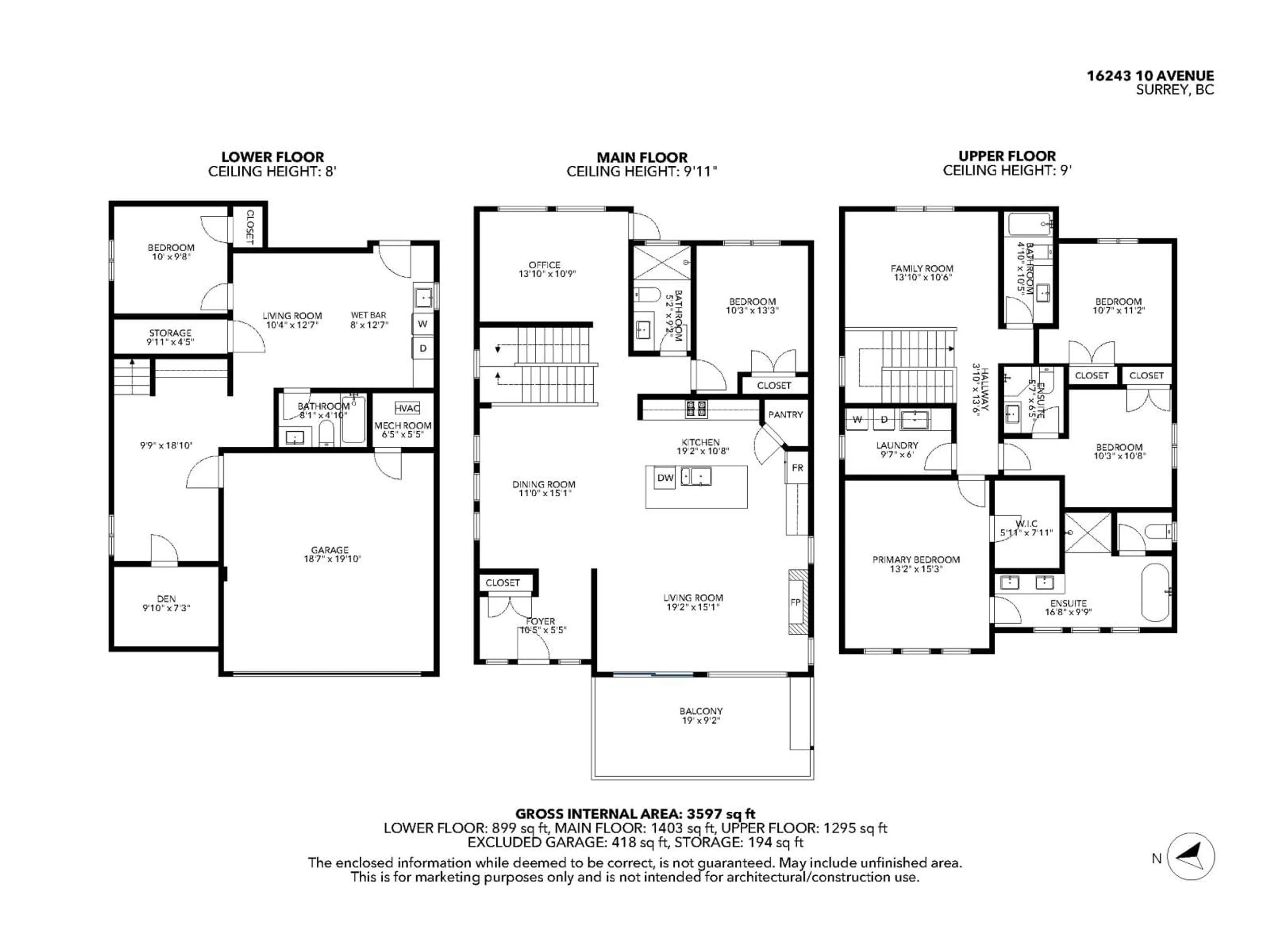Floor plan for 16243 10 AVENUE, Surrey British Columbia V4A1A9