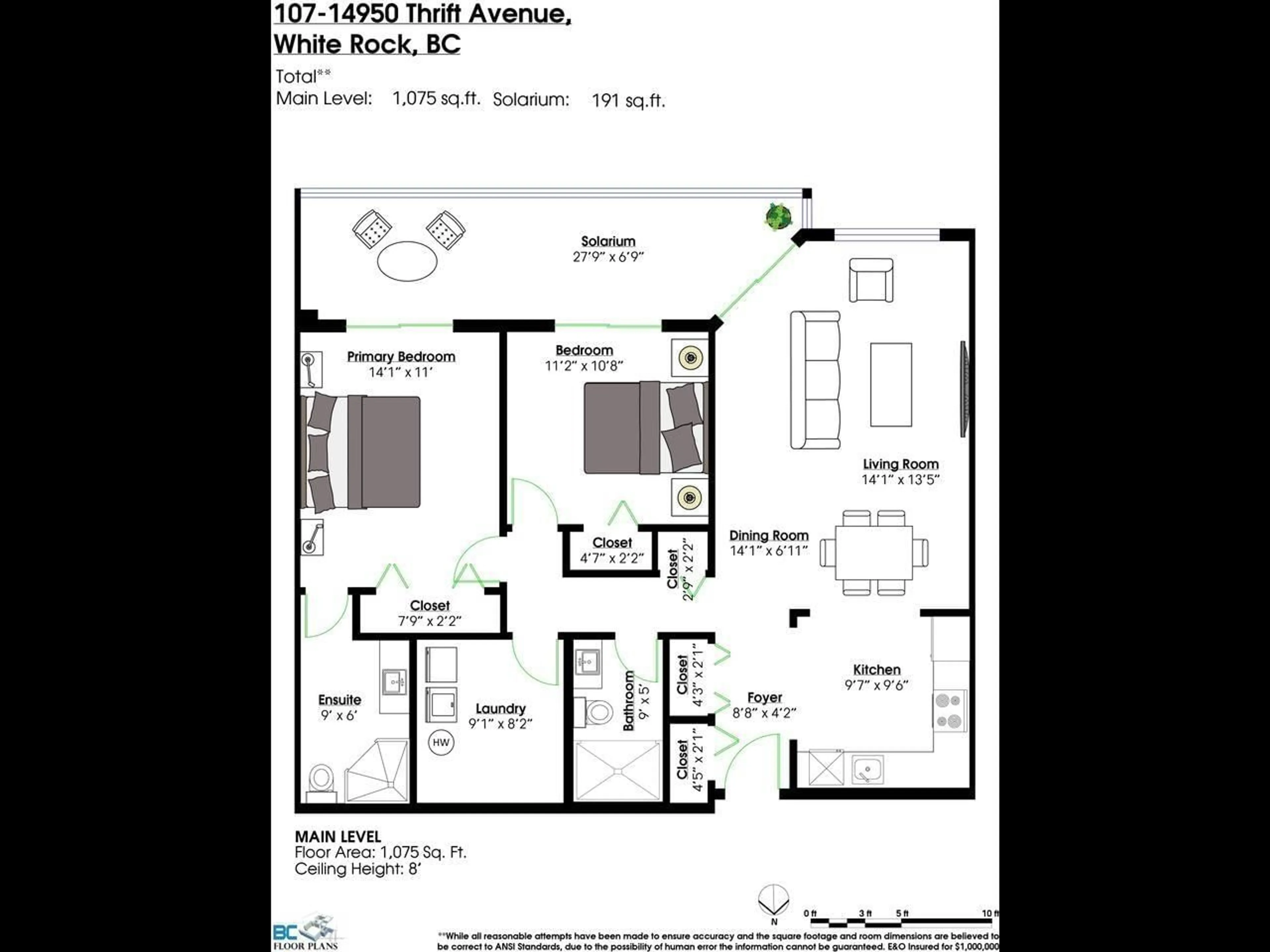 Floor plan for 107 - 14950 THRIFT AVENUE, White Rock British Columbia V4B2J9