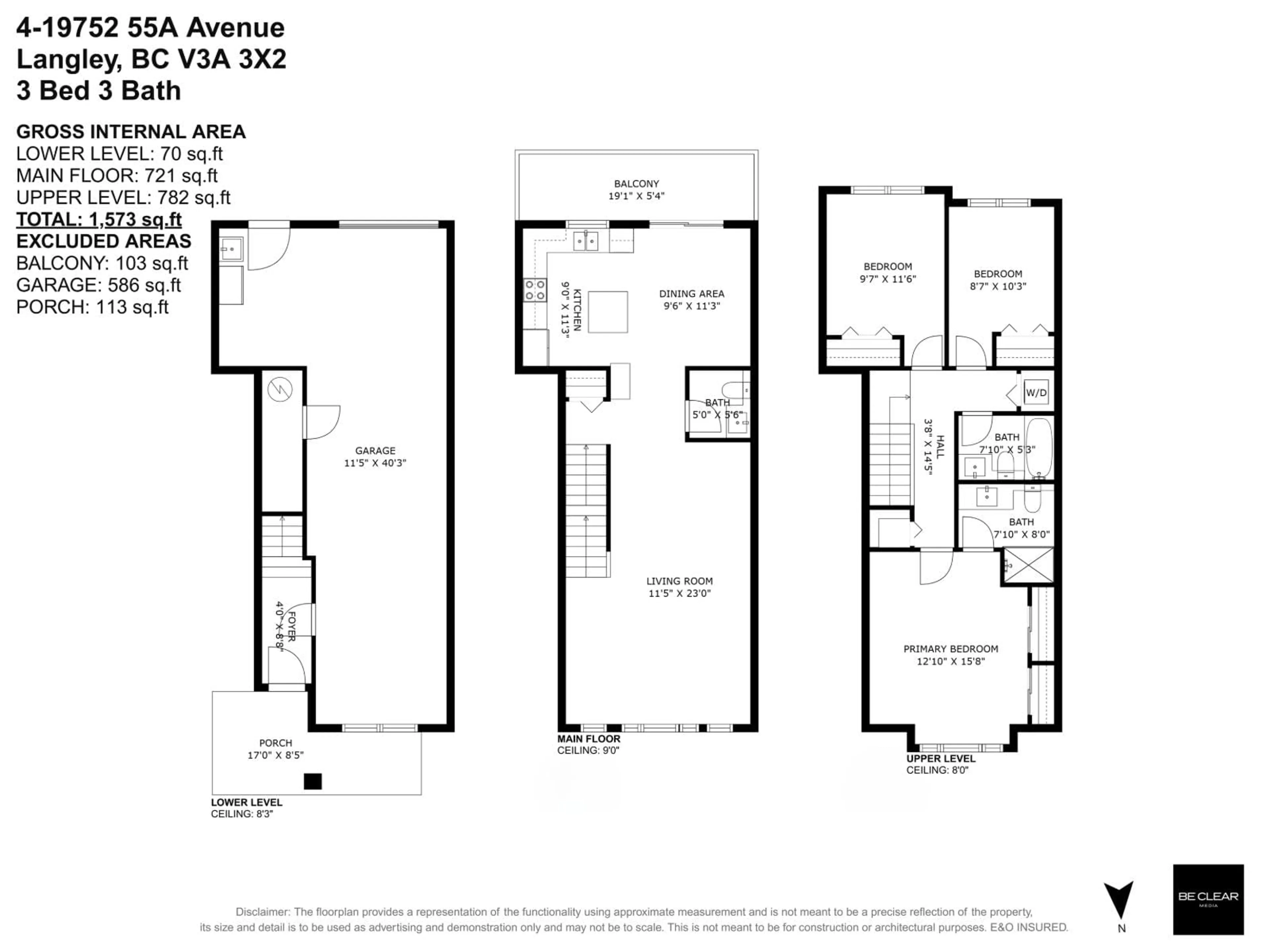 Floor plan for 4 - 19752 55A AVENUE, Langley British Columbia V3A3X2