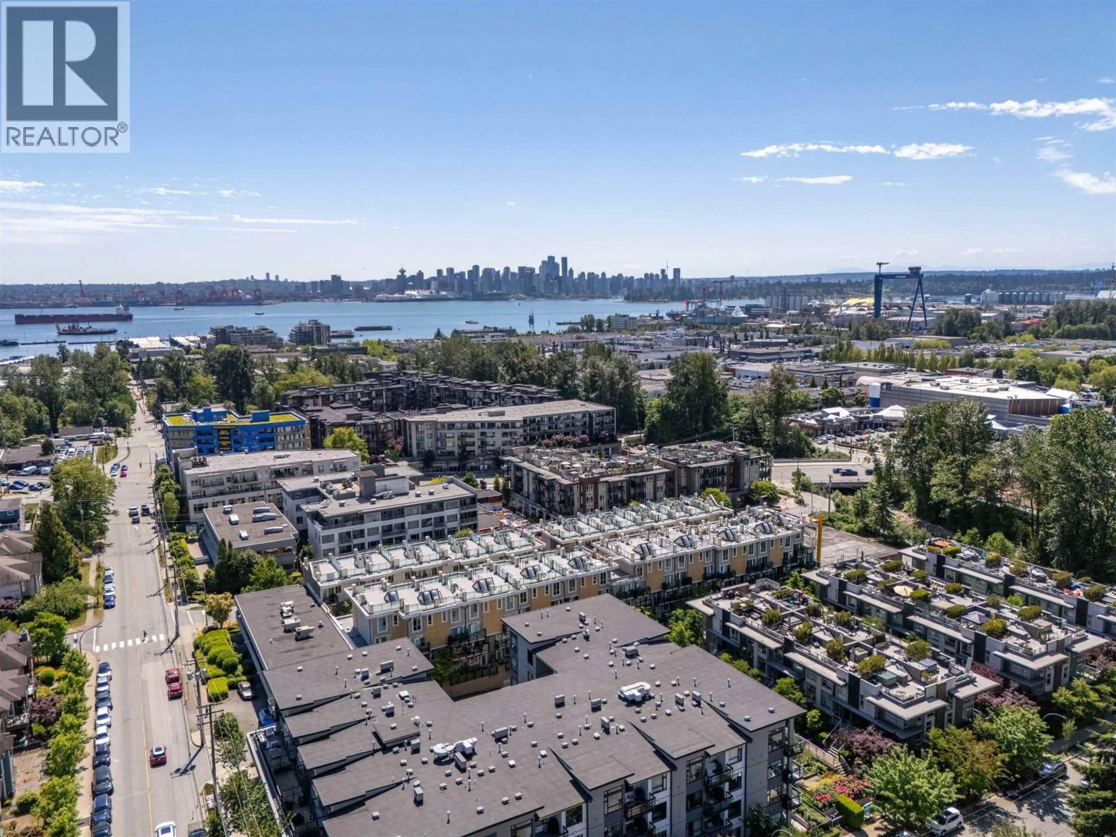 A pic from outside/outdoor area/front of a property/back of a property/a pic from drone, city buildings view from balcony for 74 - 728 14TH STREET, North Vancouver British Columbia V7M0A8