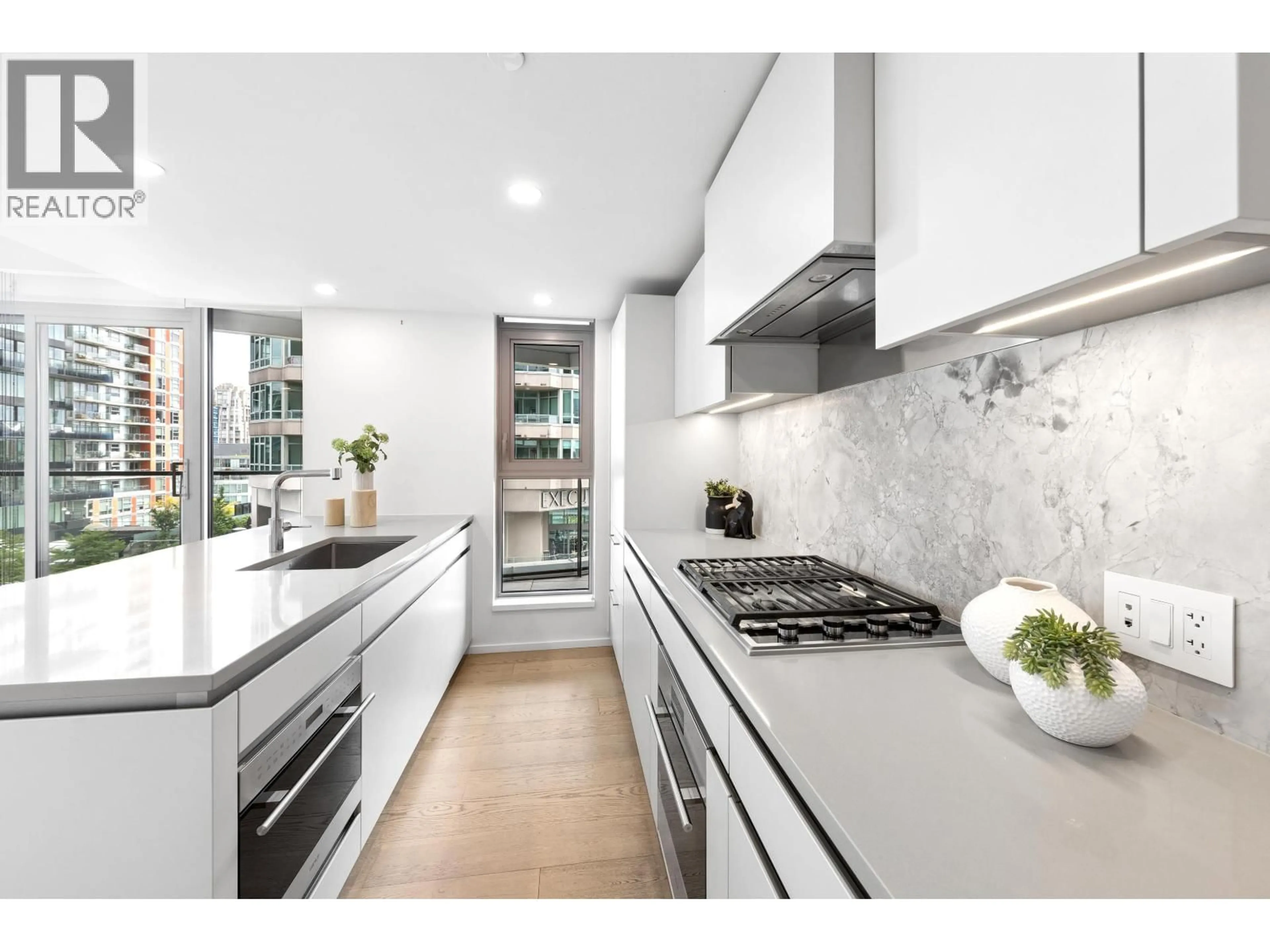 Contemporary kitchen, ceramic/tile floor for 1107 - 889 PACIFIC STREET, Vancouver British Columbia V6Z1C3