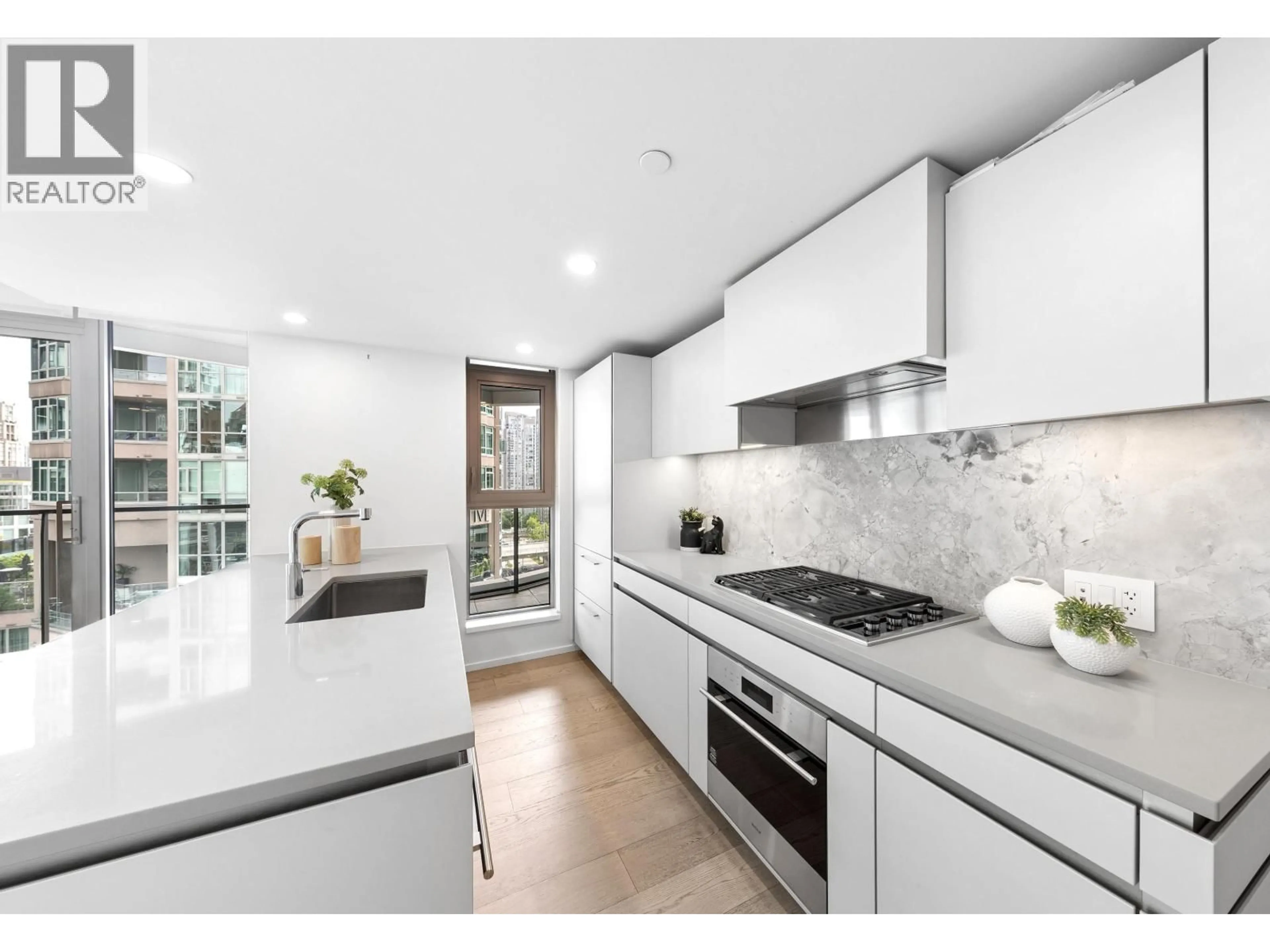 Contemporary kitchen, ceramic/tile floor for 1107 - 889 PACIFIC STREET, Vancouver British Columbia V6Z1C3