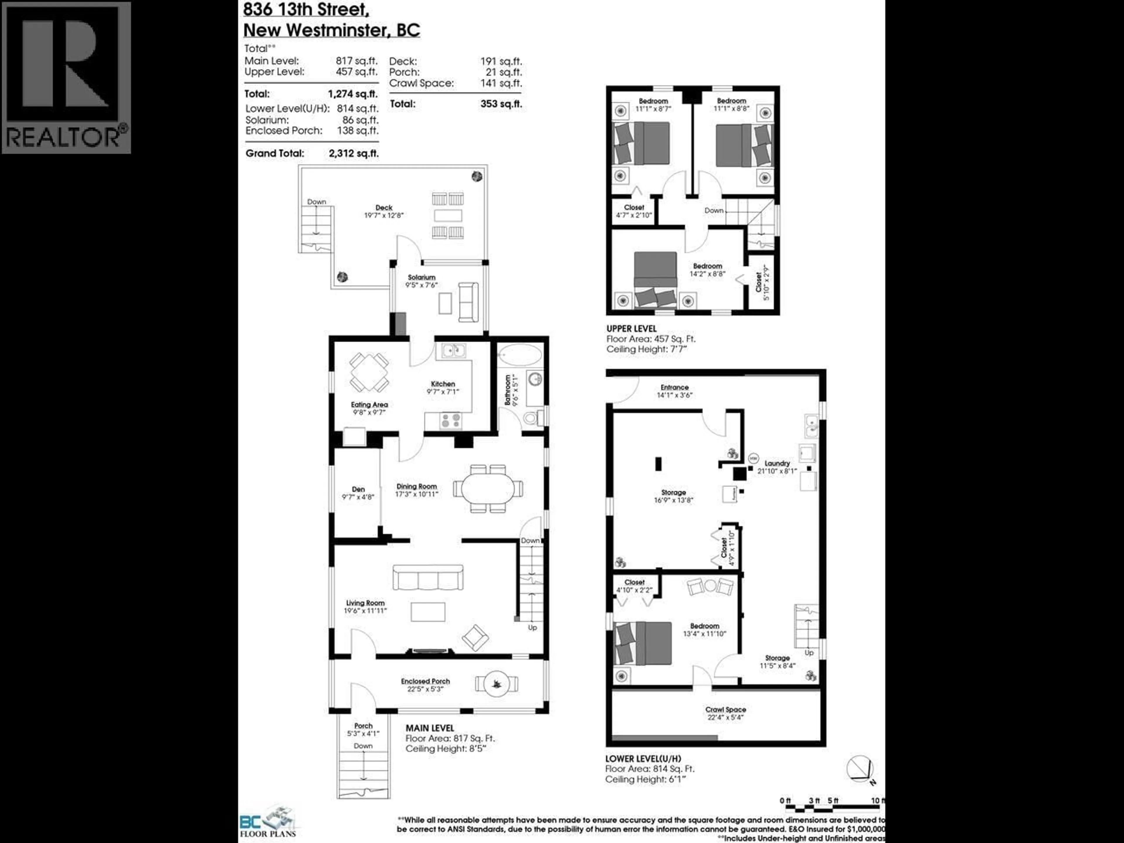 Floor plan for 836 THIRTEENTH STREET, New Westminster British Columbia V3M4M9