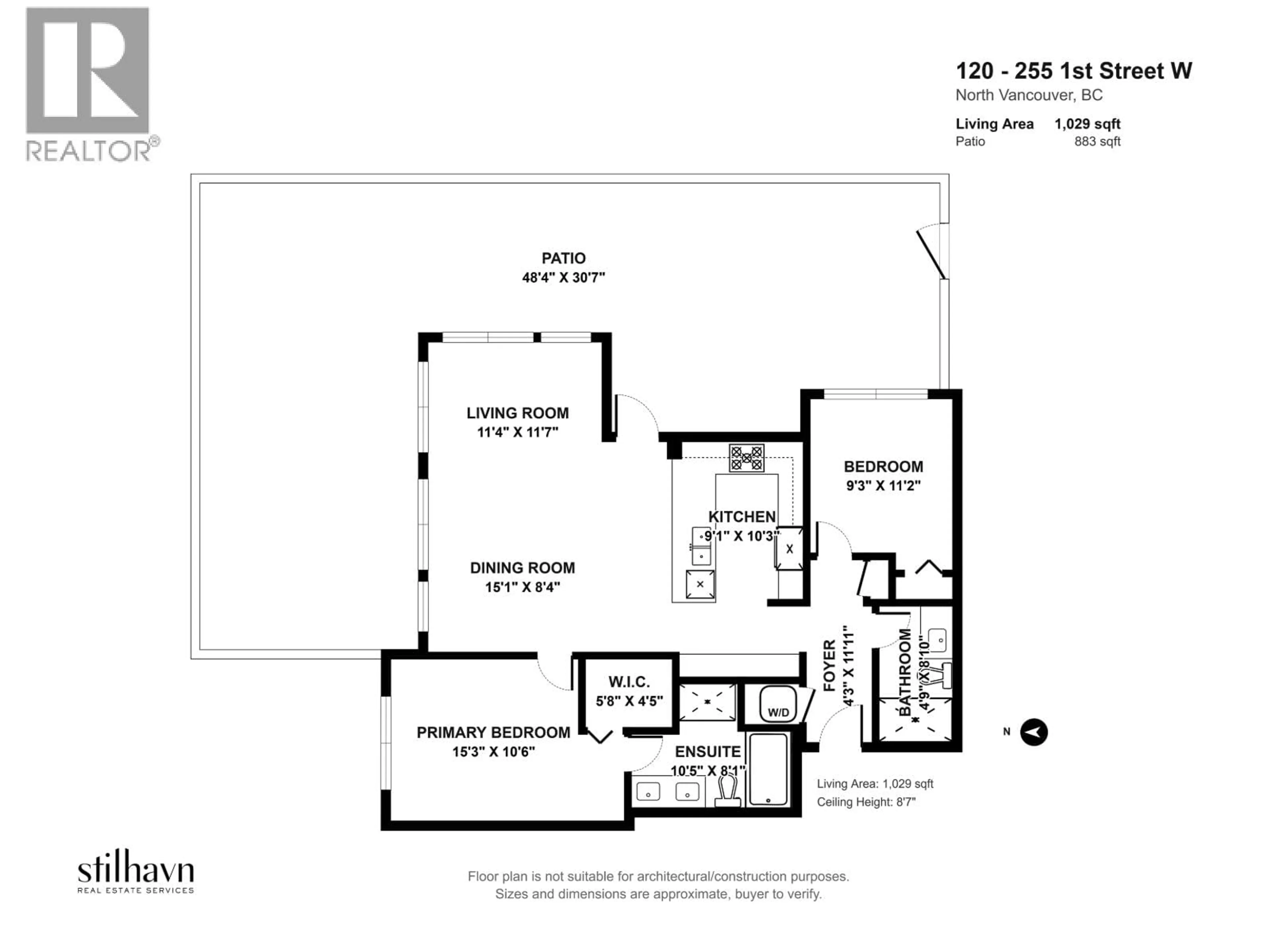 Floor plan for 120 - 255 1ST STREET, North Vancouver British Columbia V7M3G8