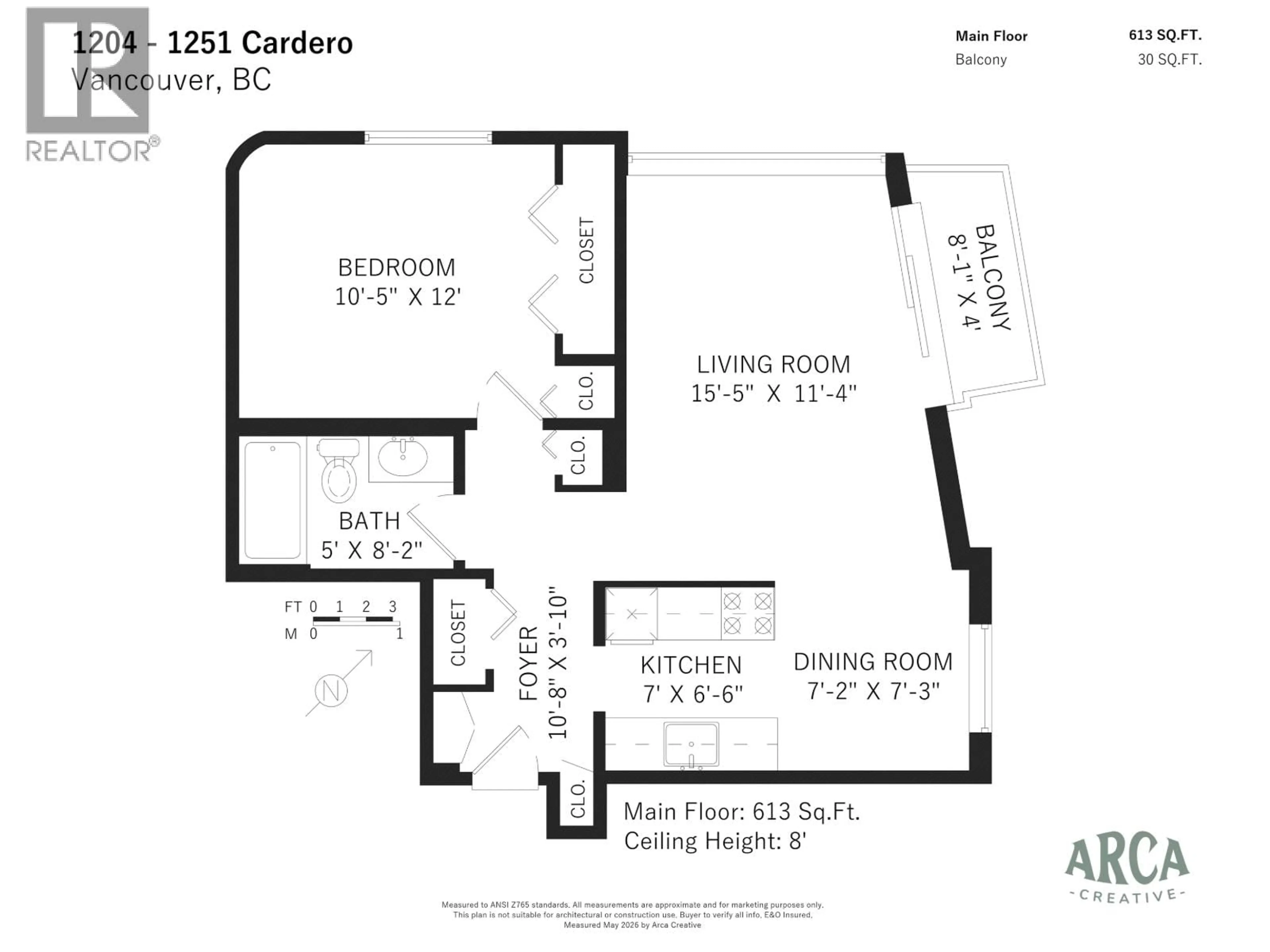 Floor plan for 1204 - 1251 CARDERO STREET, Vancouver British Columbia V6G2H9