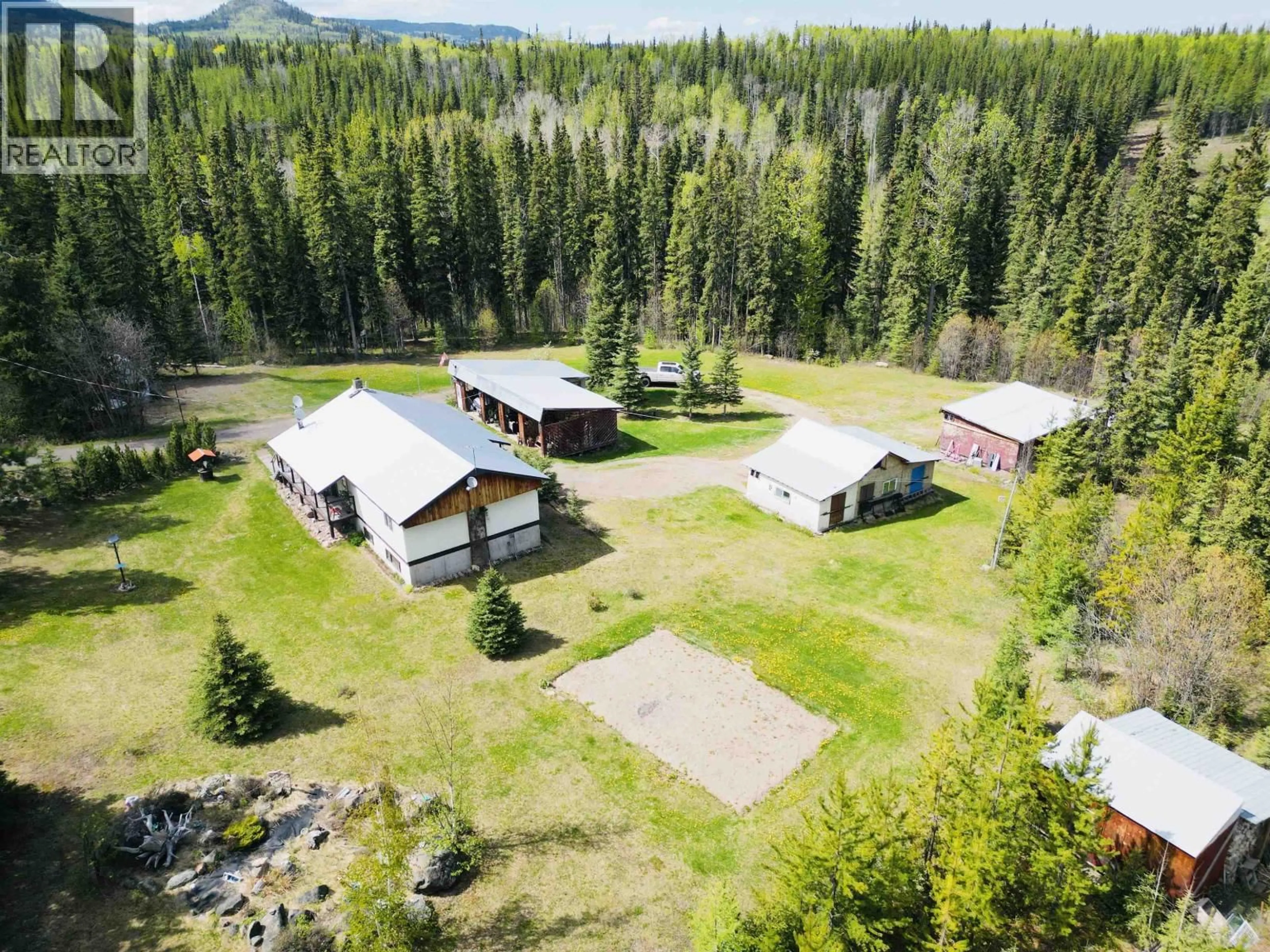A pic from outside/outdoor area/front of a property/back of a property/a pic from drone, mountain view for 2040 BEACH ROAD, Burns Lake British Columbia V0J1E2